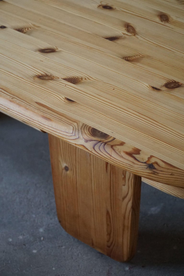 Danish Modern Oval Coffee Table in Solid Pine, Rainer Daumiller Style