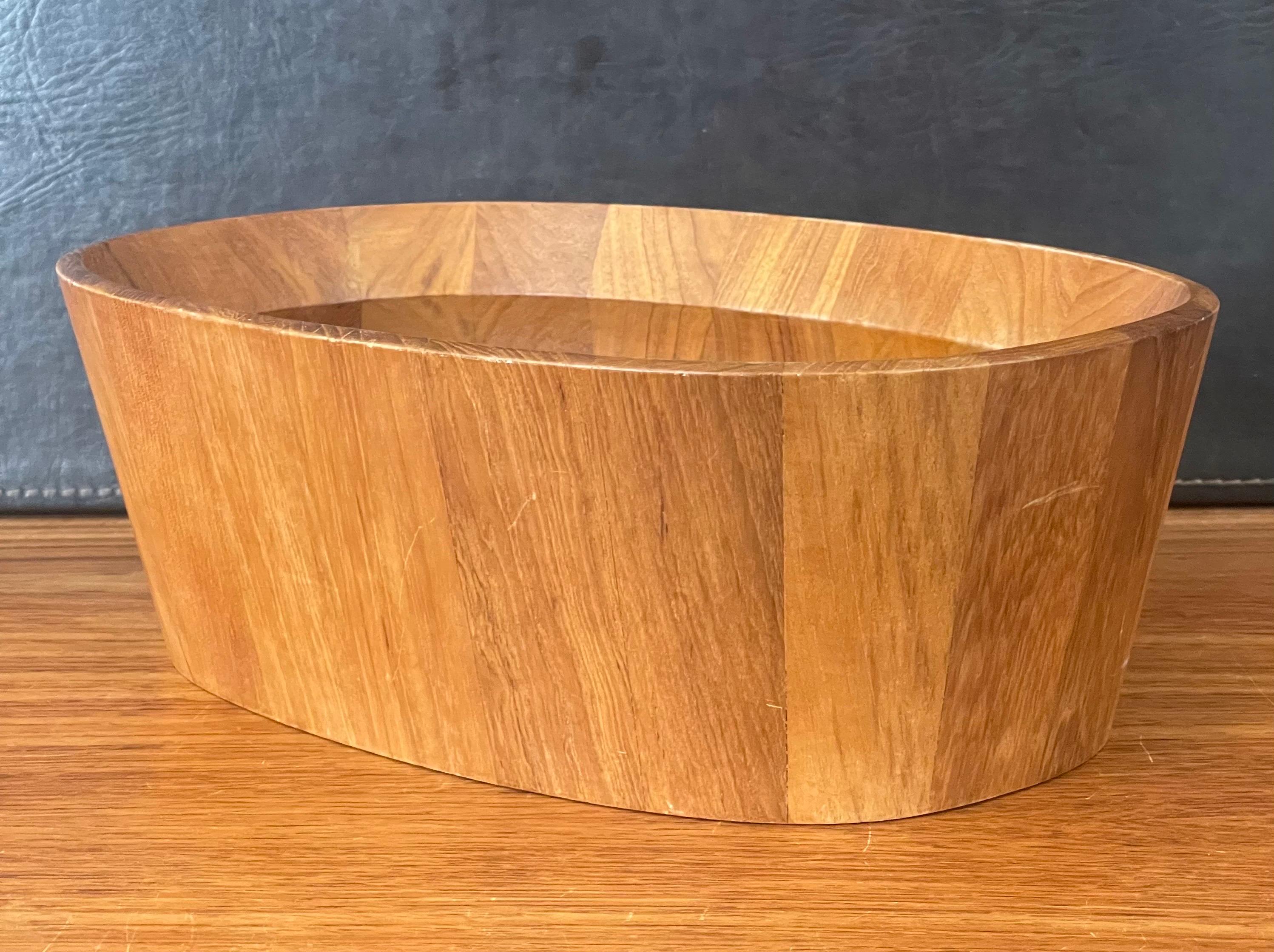 Mid-Century Modern Danish Modern Oval Shaped Staved Teak Bowl by Jens Quistgaard for Dansk For Sale