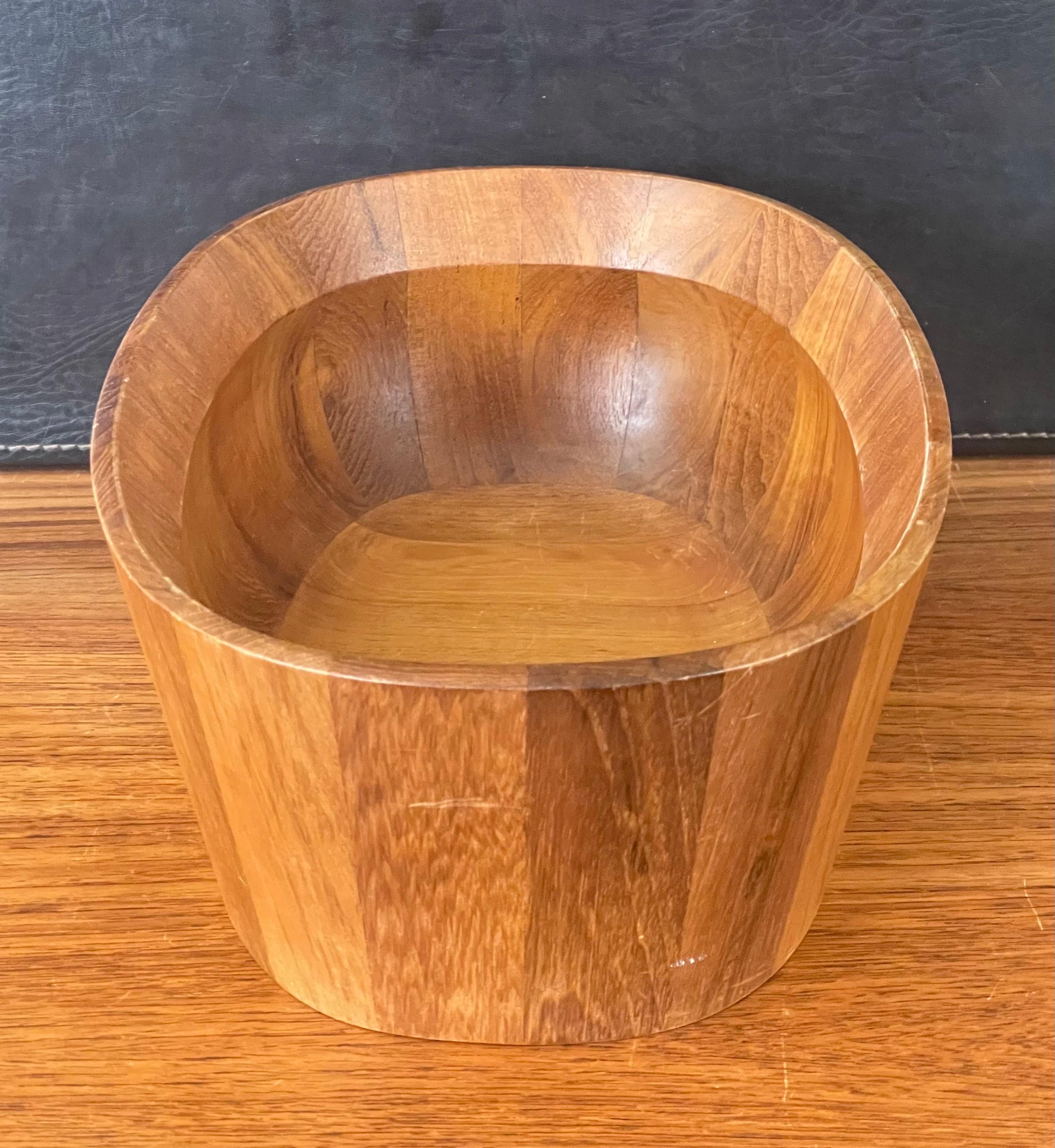 Danish Modern Oval Shaped Staved Teak Bowl by Jens Quistgaard for Dansk In Good Condition For Sale In San Diego, CA