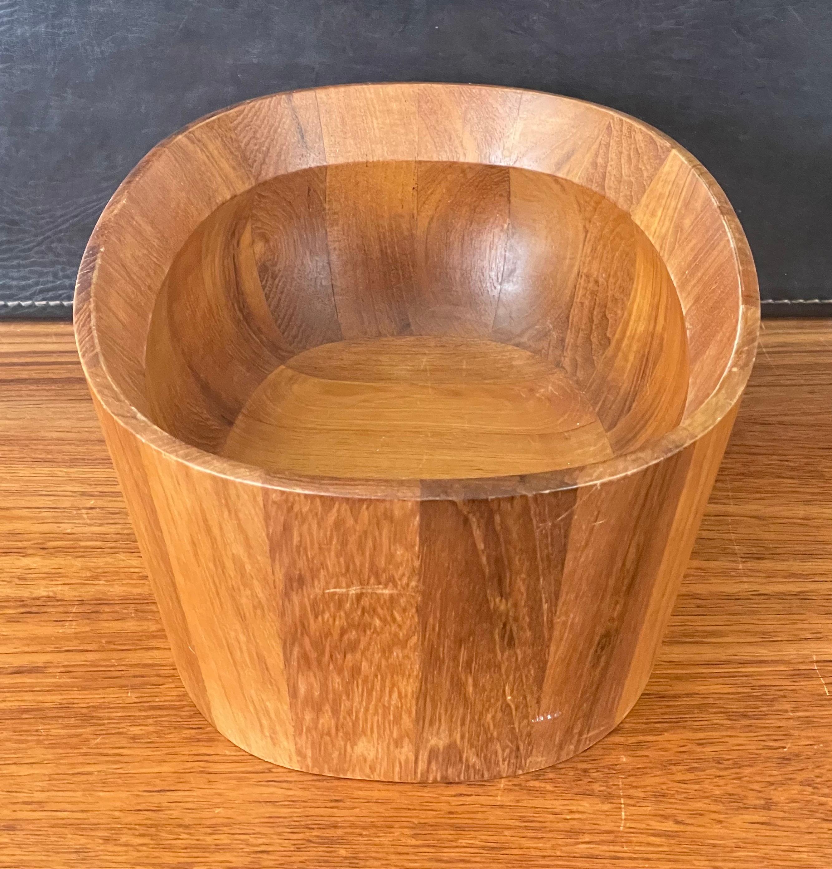 20th Century Danish Modern Oval Shaped Staved Teak Bowl by Jens Quistgaard for Dansk For Sale
