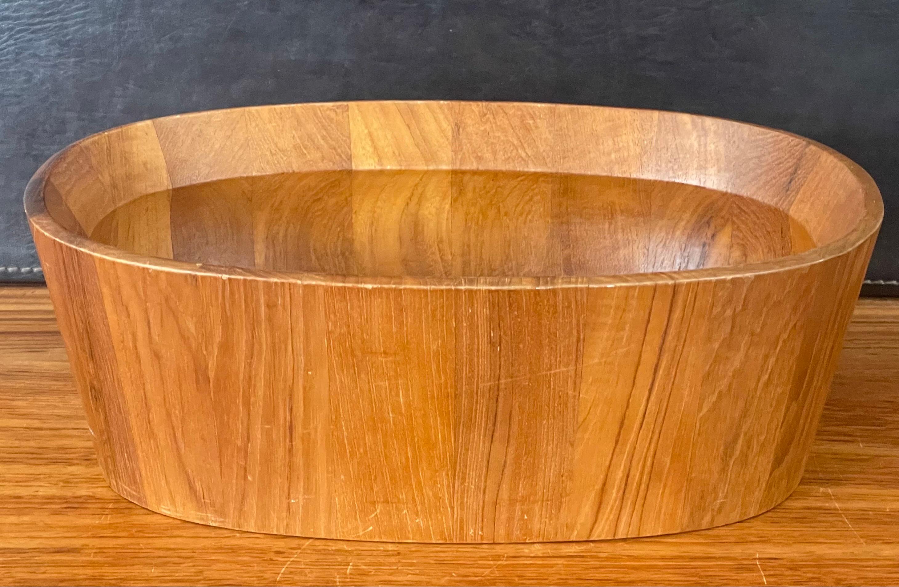 Danish Modern Oval Shaped Staved Teak Bowl by Jens Quistgaard for Dansk For Sale 2