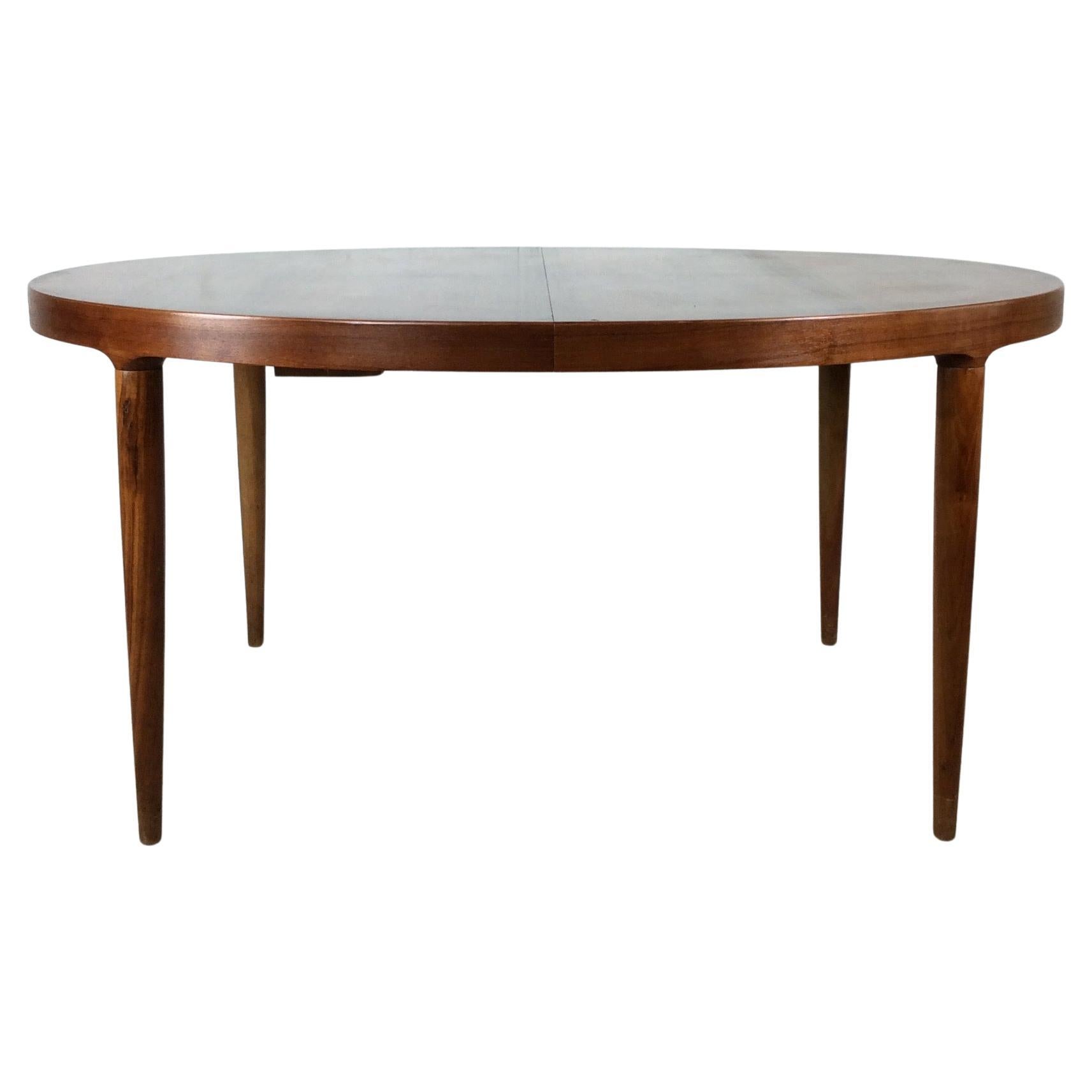 Danish Modern Oval Shaped Teak Dining Table with 3 Leafs For Sale