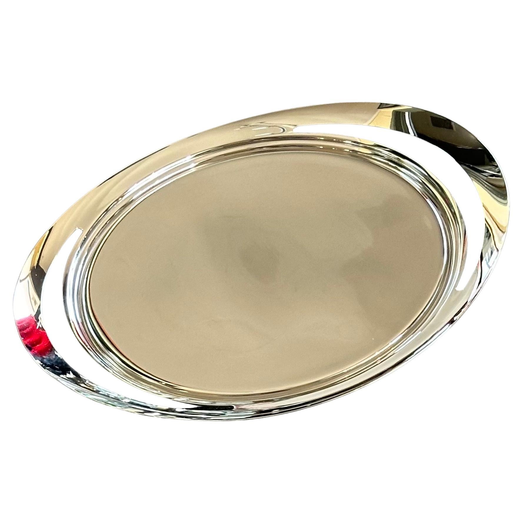 Danish Modern Oval Stainless Steel 