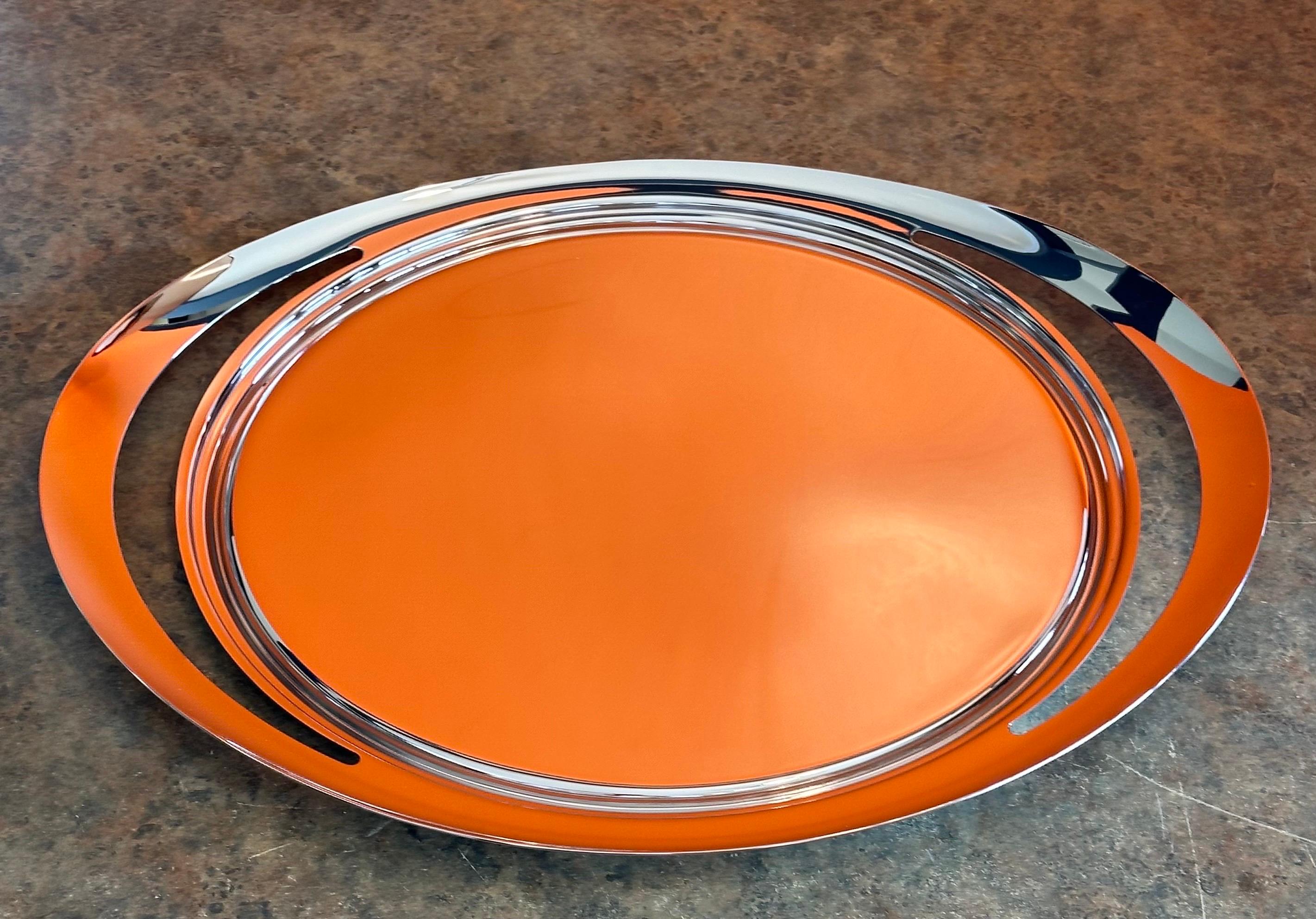 Danish Modern Oval Stainless Steel 