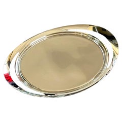 Vassoio ovale moderno danese in acciaio inossidabile "Cobra" di Georg Jensen NIB