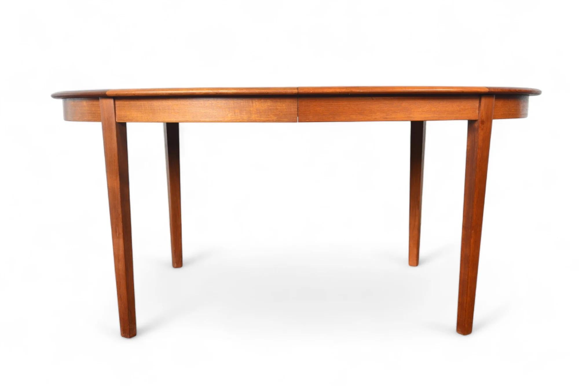 Mid-Century Modern Danish Modern Oval Teak Dining Table + Two Leaves By Byrlund For Sale