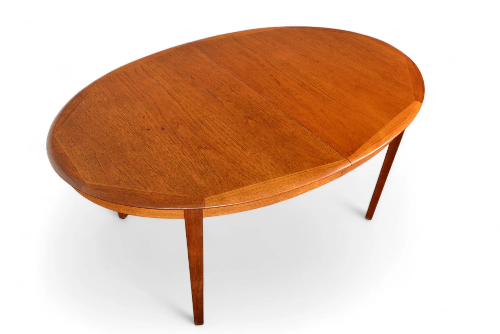 Danish Modern Oval Teak Dining Table + Two Leaves By Byrlund In Good Condition For Sale In Berkeley, CA