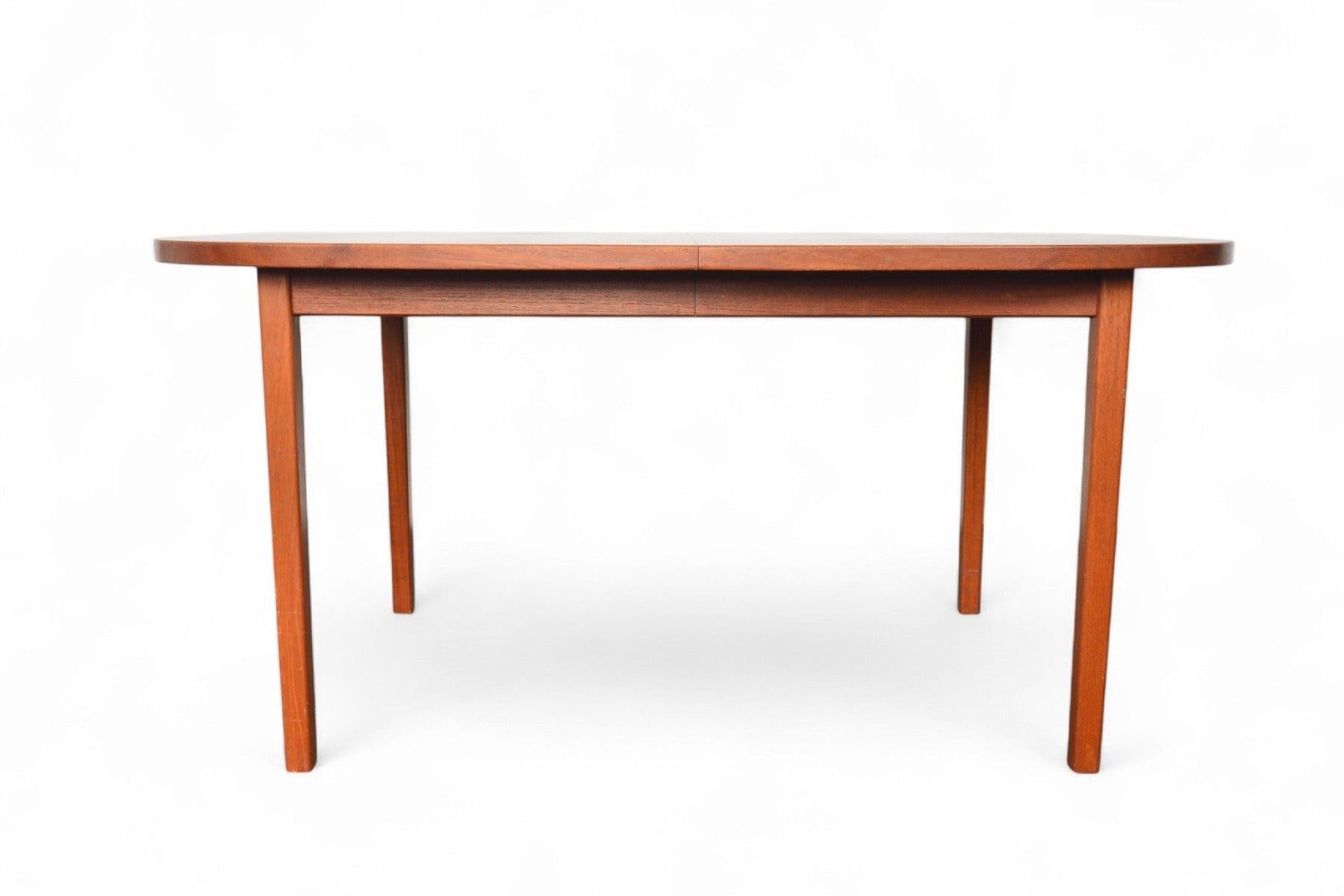 Mid-Century Modern Danish Modern Oval Teak Dining Table With Two Leaves For Sale