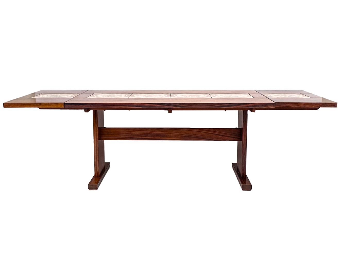 Danish Modern Ox Art Rosewood & Tile Dining Table 1