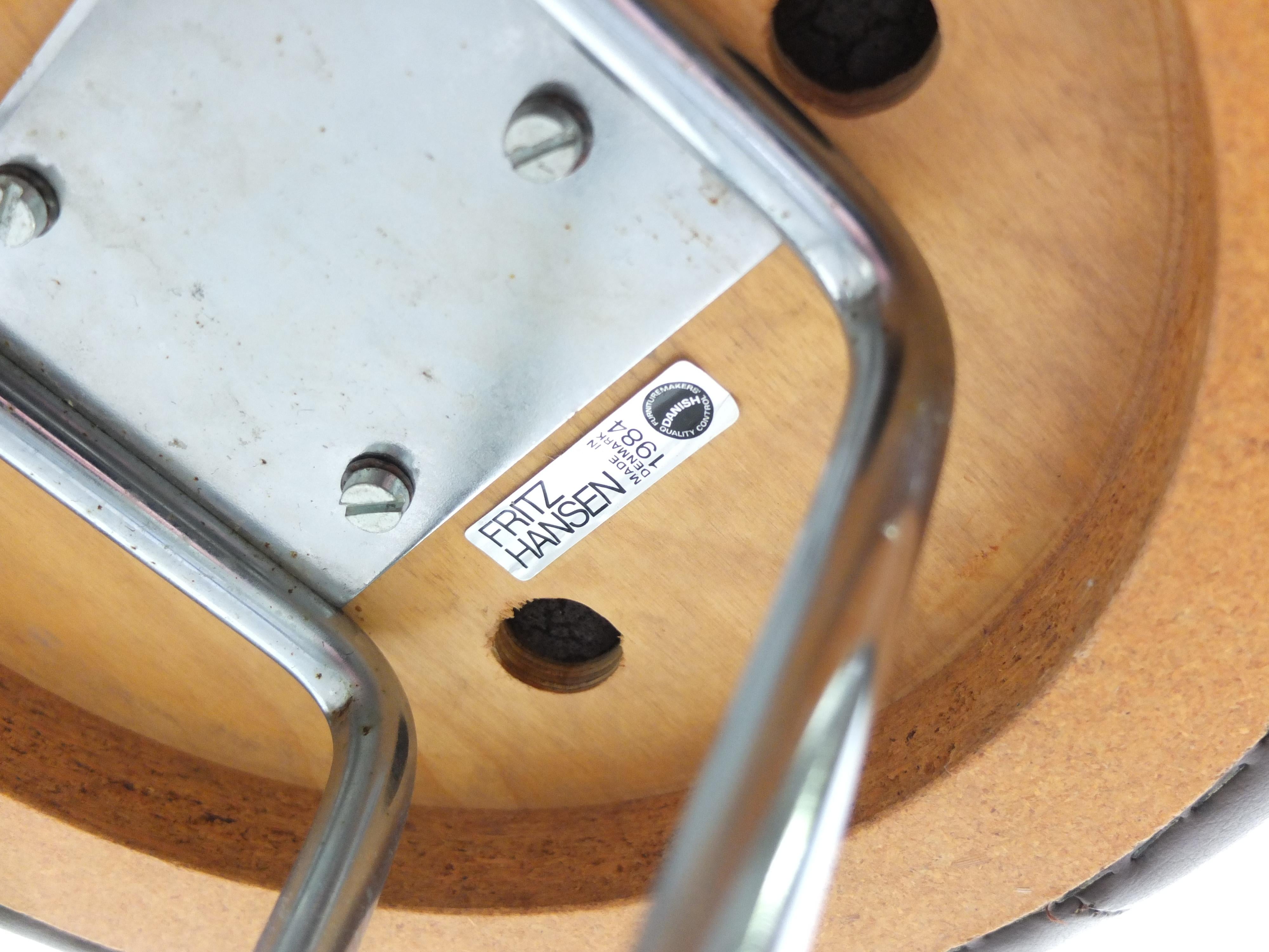 Danish Modern Pair of Bar Stools by Piet Hein for Fritz Hansen, 1960s 5