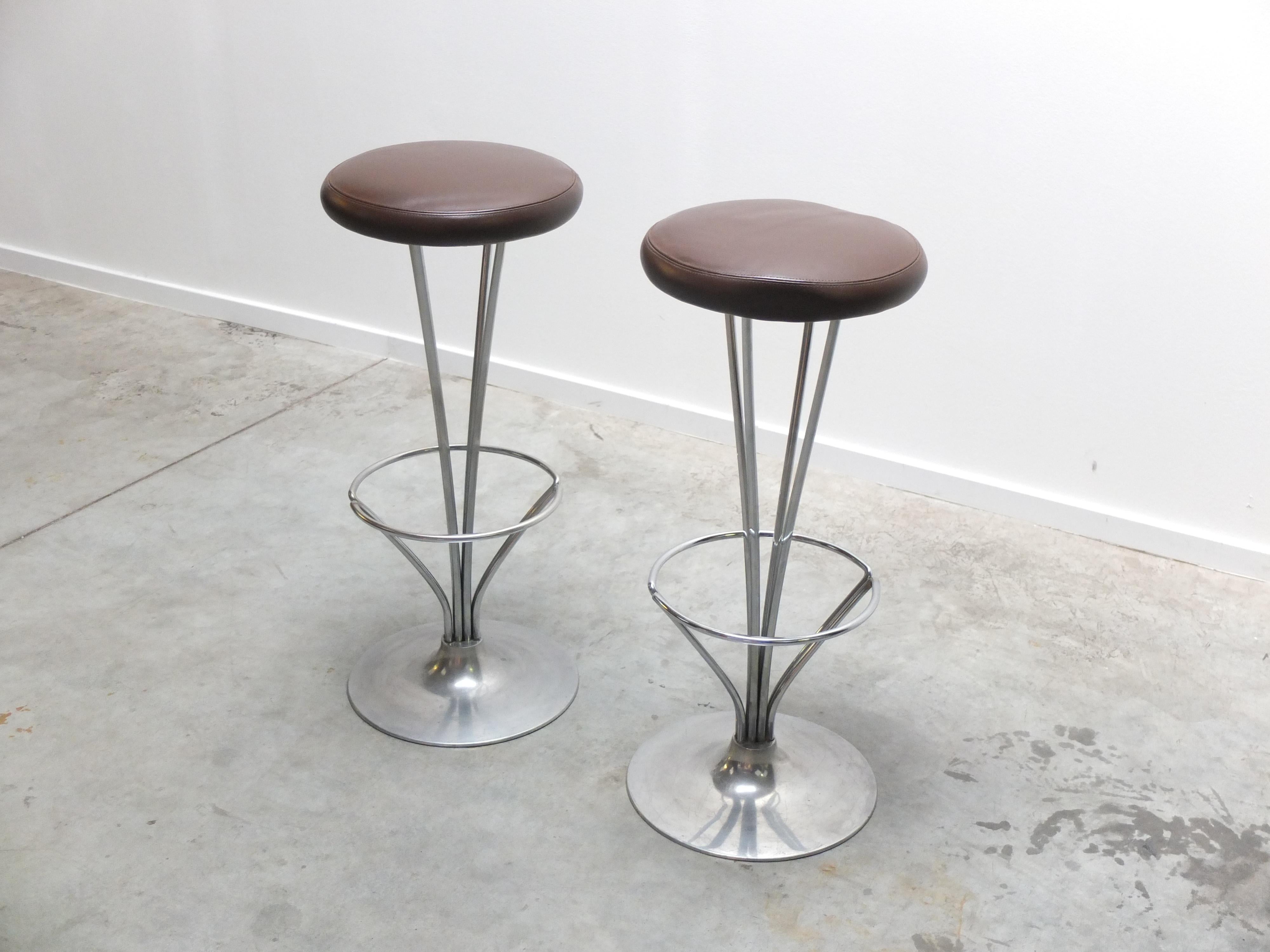 Scandinavian Modern Danish Modern Pair of Bar Stools by Piet Hein for Fritz Hansen, 1960s