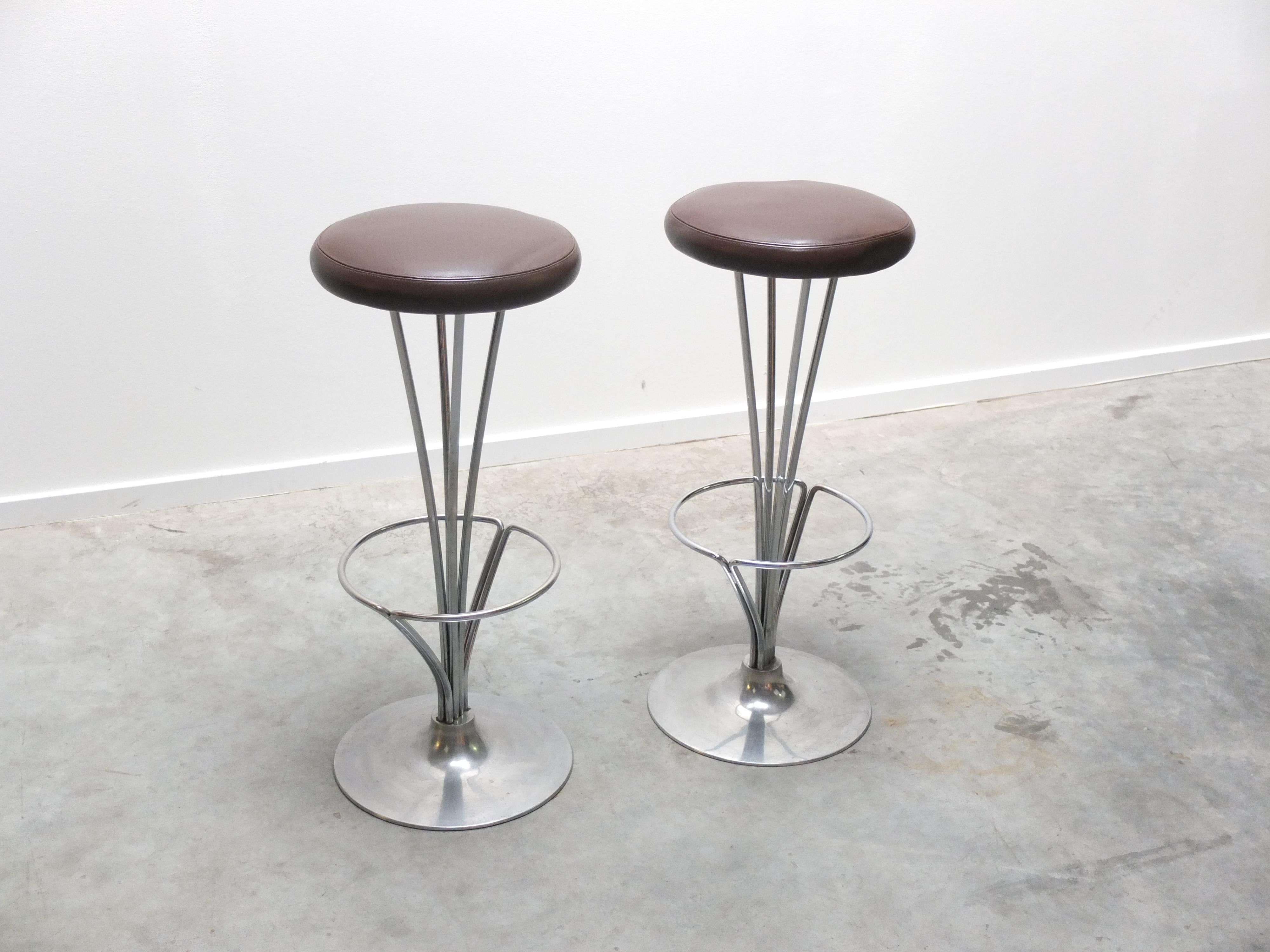 Danish Modern Pair of Bar Stools by Piet Hein for Fritz Hansen, 1960s In Good Condition In Antwerpen, VAN