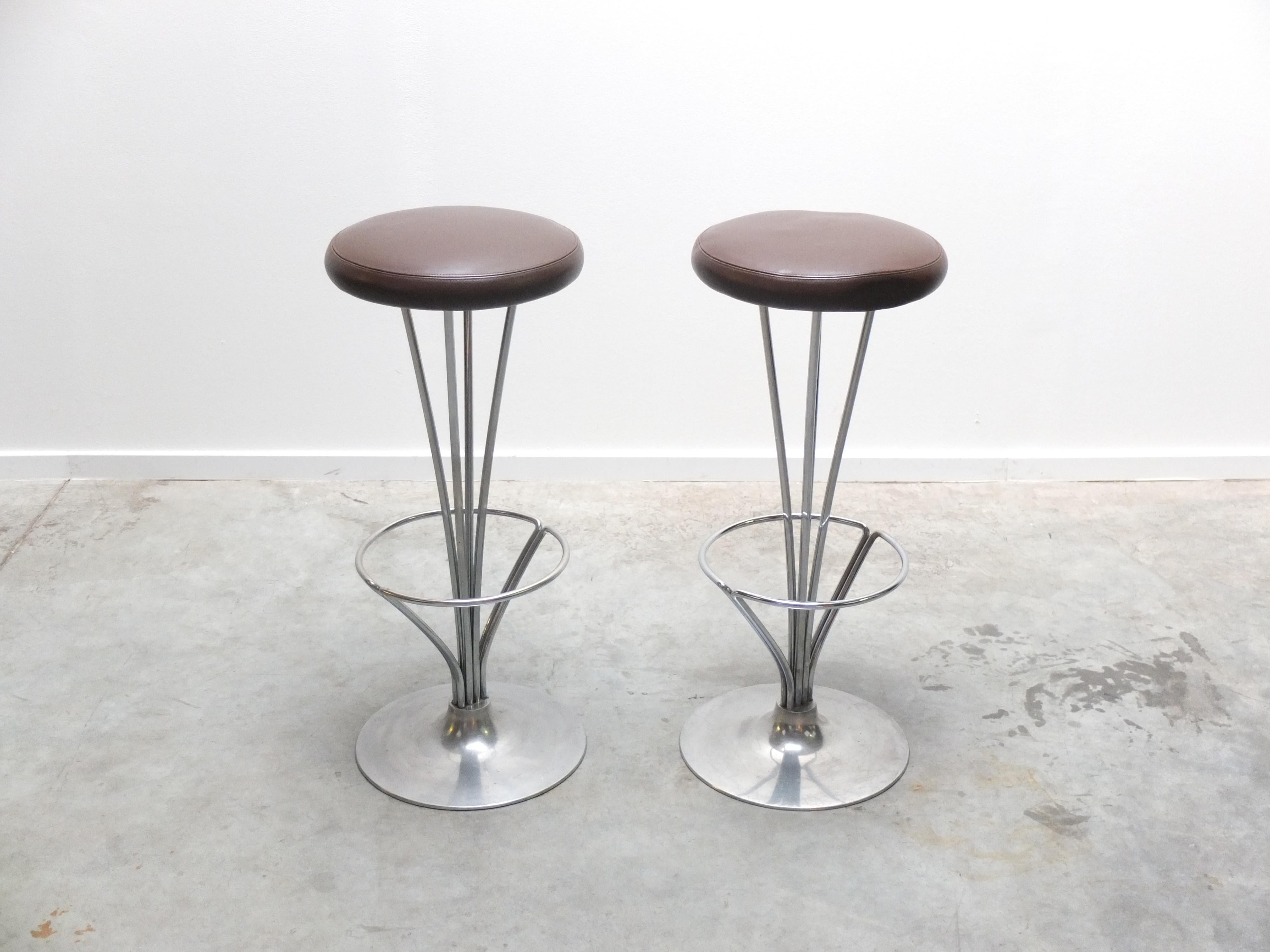 20th Century Danish Modern Pair of Bar Stools by Piet Hein for Fritz Hansen, 1960s