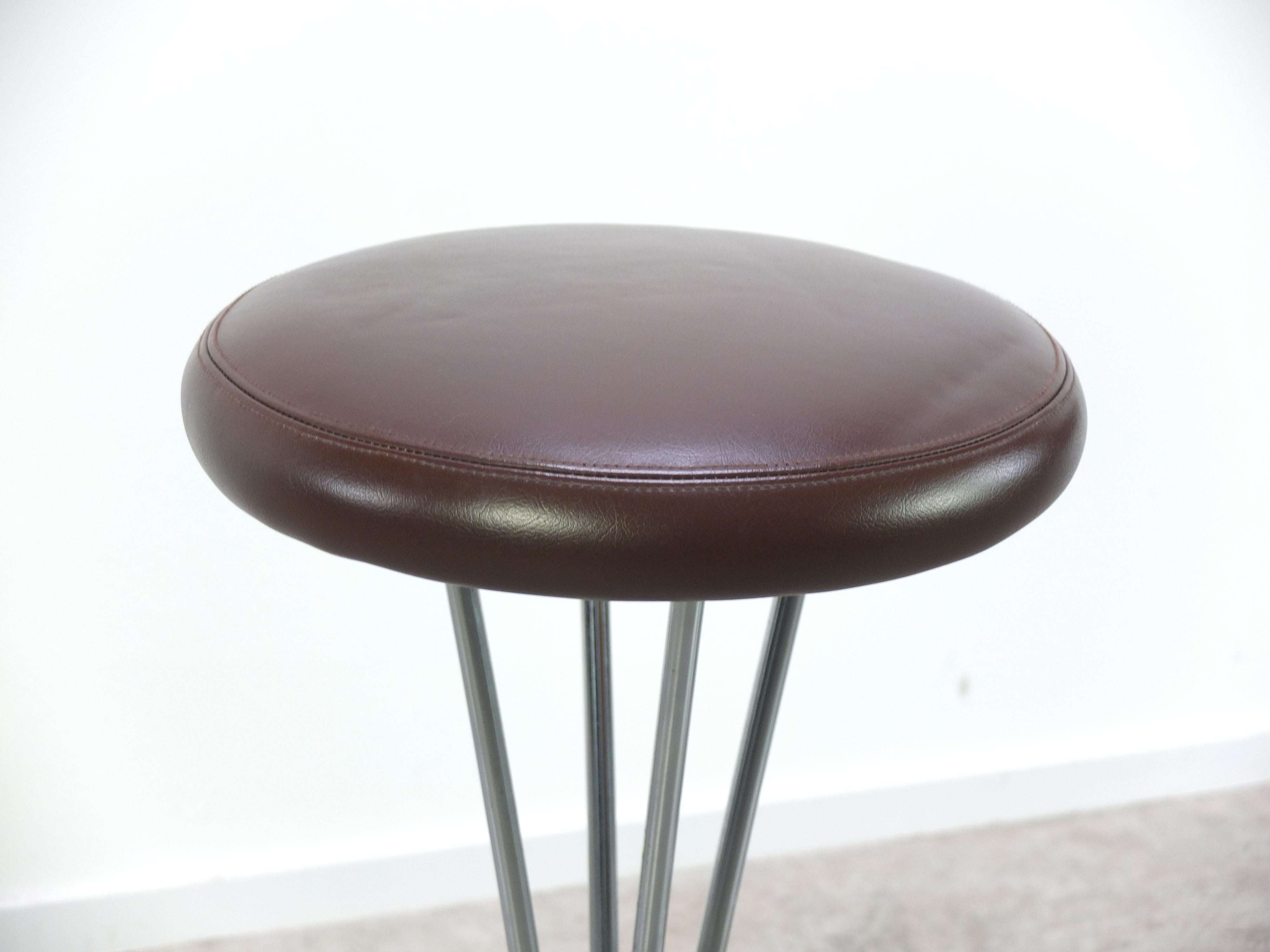 Steel Danish Modern Pair of Bar Stools by Piet Hein for Fritz Hansen, 1960s