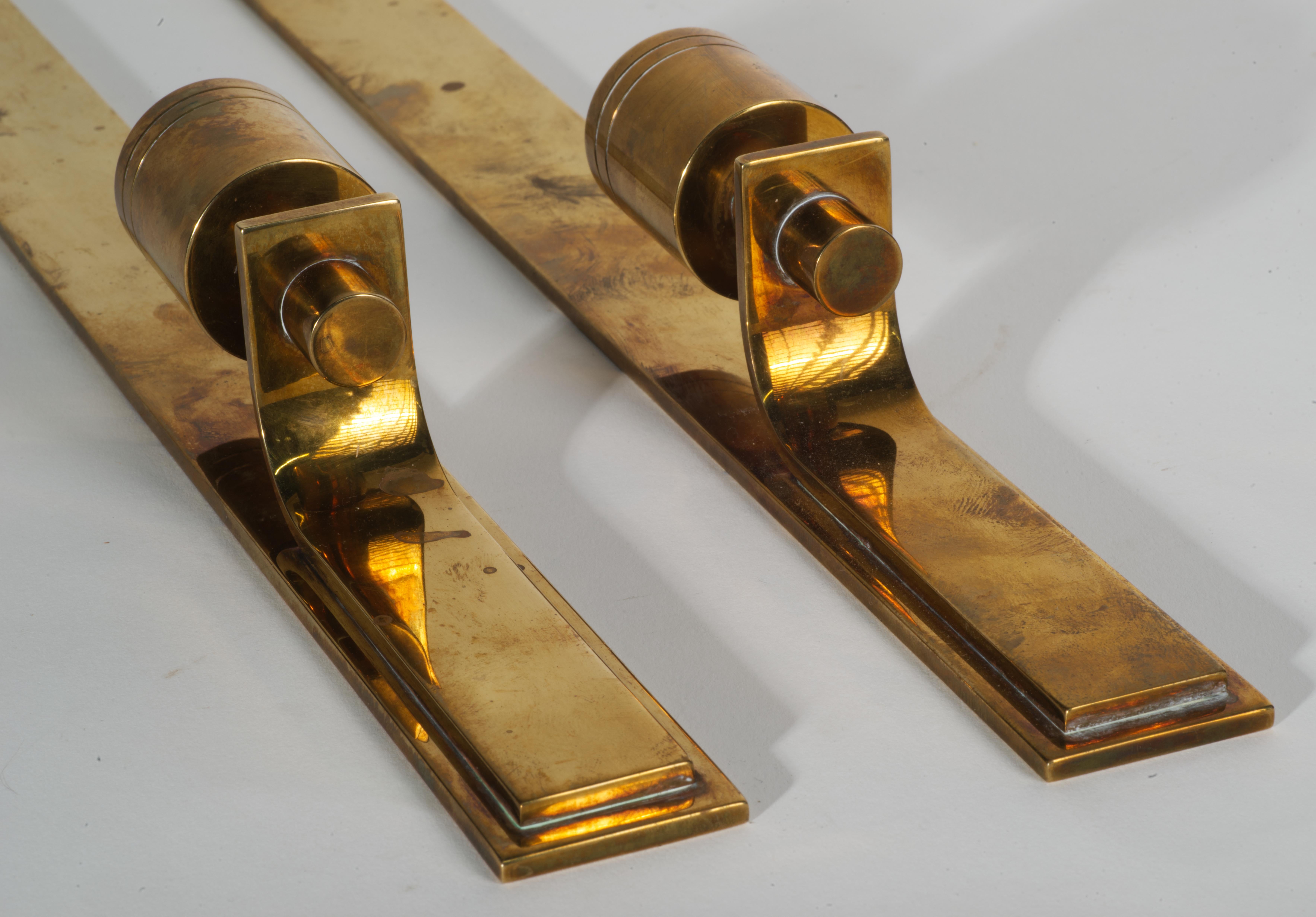 Danish Modern Pair of Brass Wall-Mounted Candle Holders, Dan Present, 1960s 3