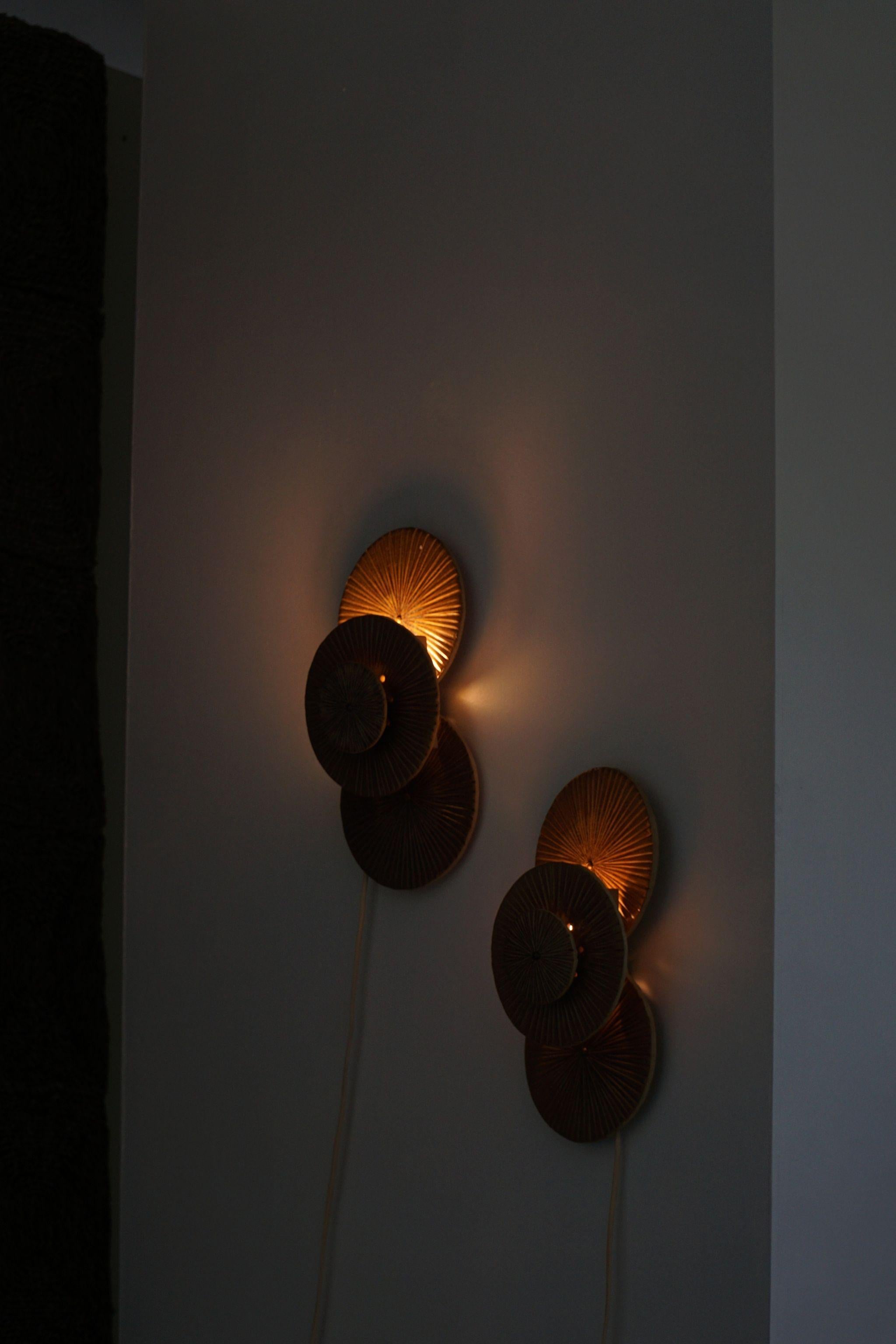 Danish Modern Pair of Ceramic Wall Sconces, Made by Axella, 1970s 4
