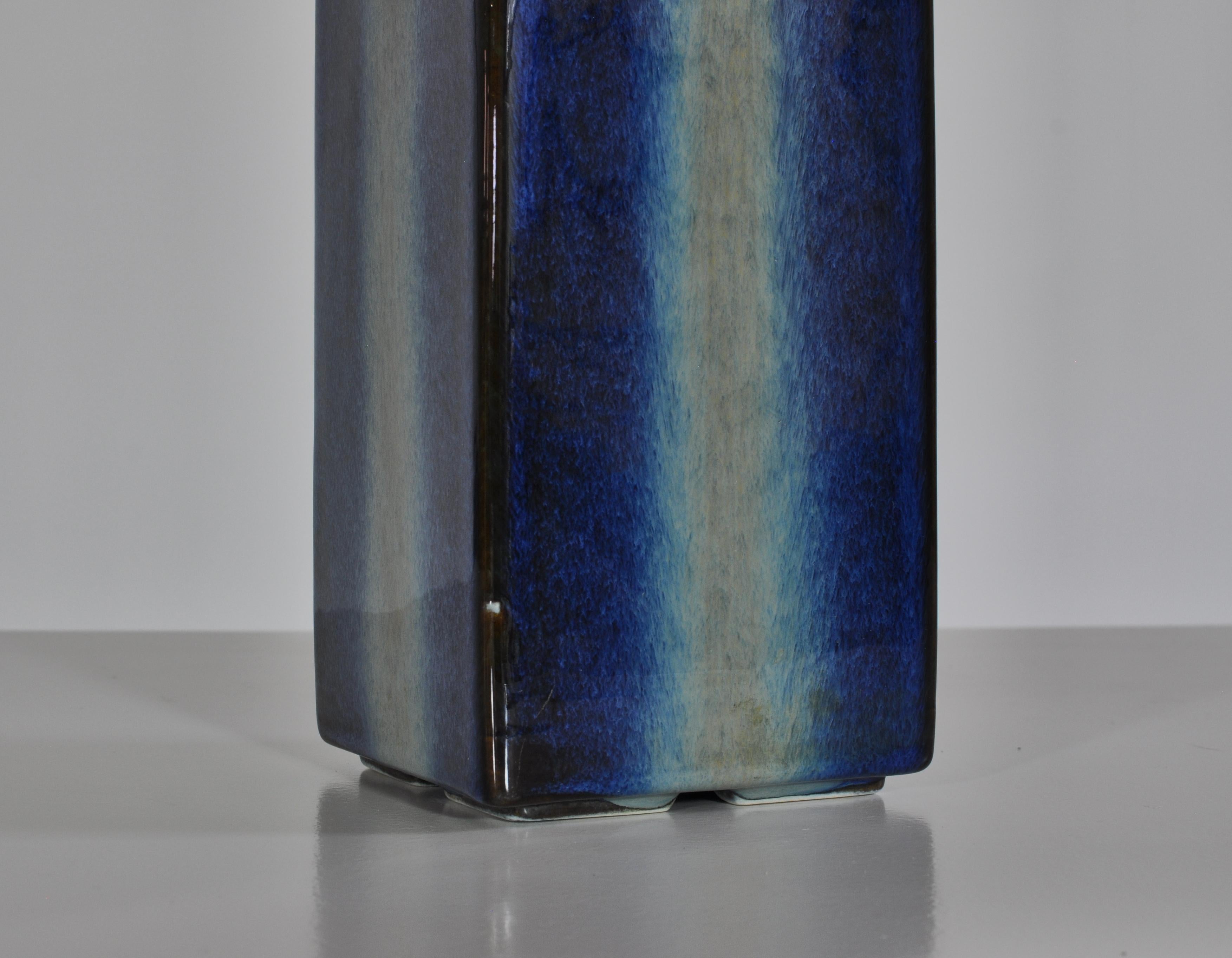 Danish Modern Pair of Large Blue Table Lamps from Søholm Stoneware, 1960s 3