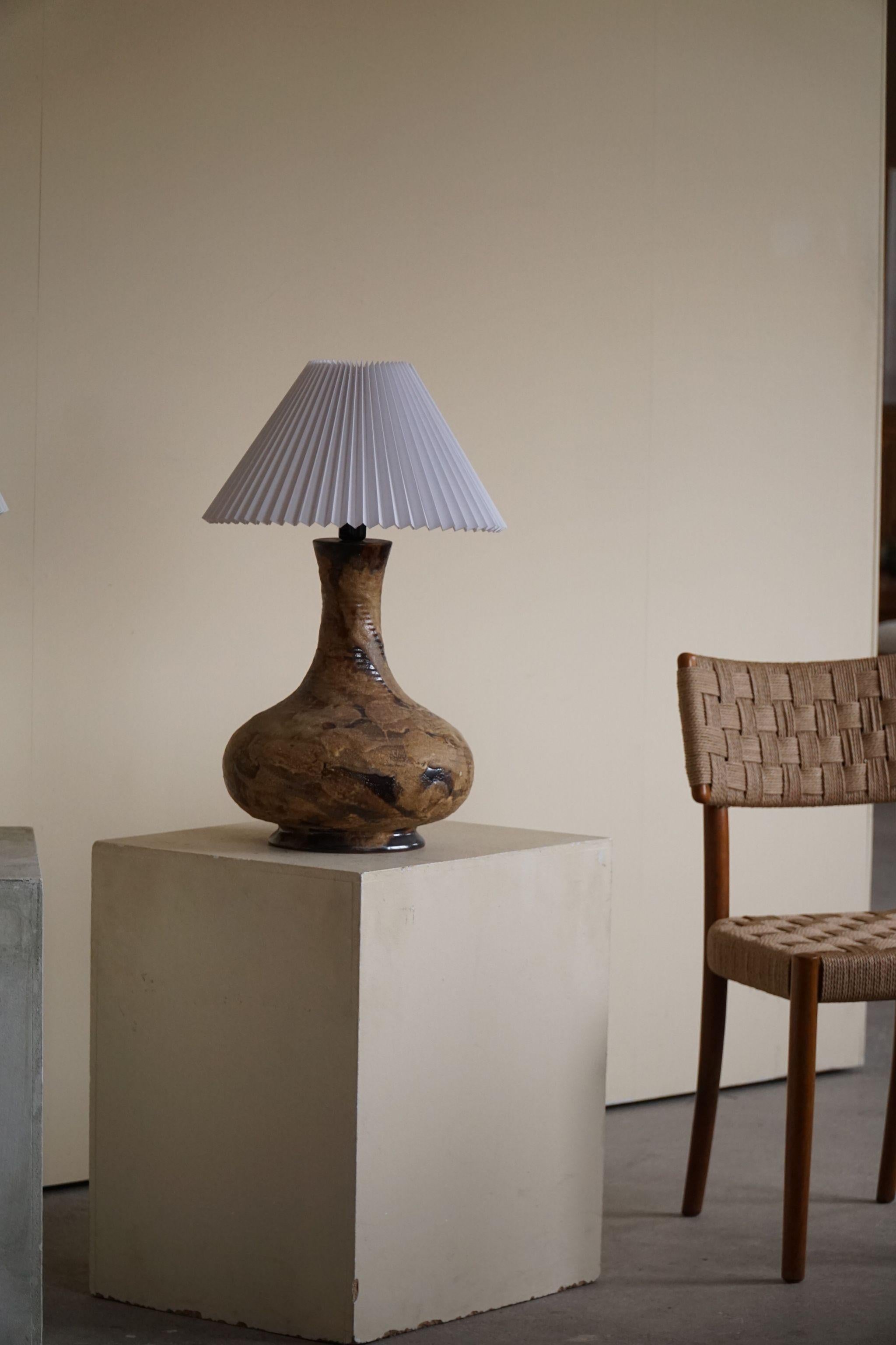Scandinavian Modern Danish Modern Pair of Large Ceramic Table Lamps, Mid Century, Made in 1970s