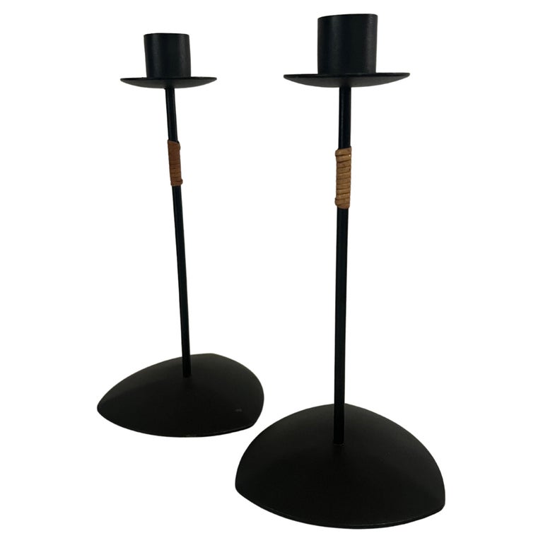 Bougeoir Mid-Century en Fer Noir par Laurids Lønborg pour Lønborg, Danemark, 1960s