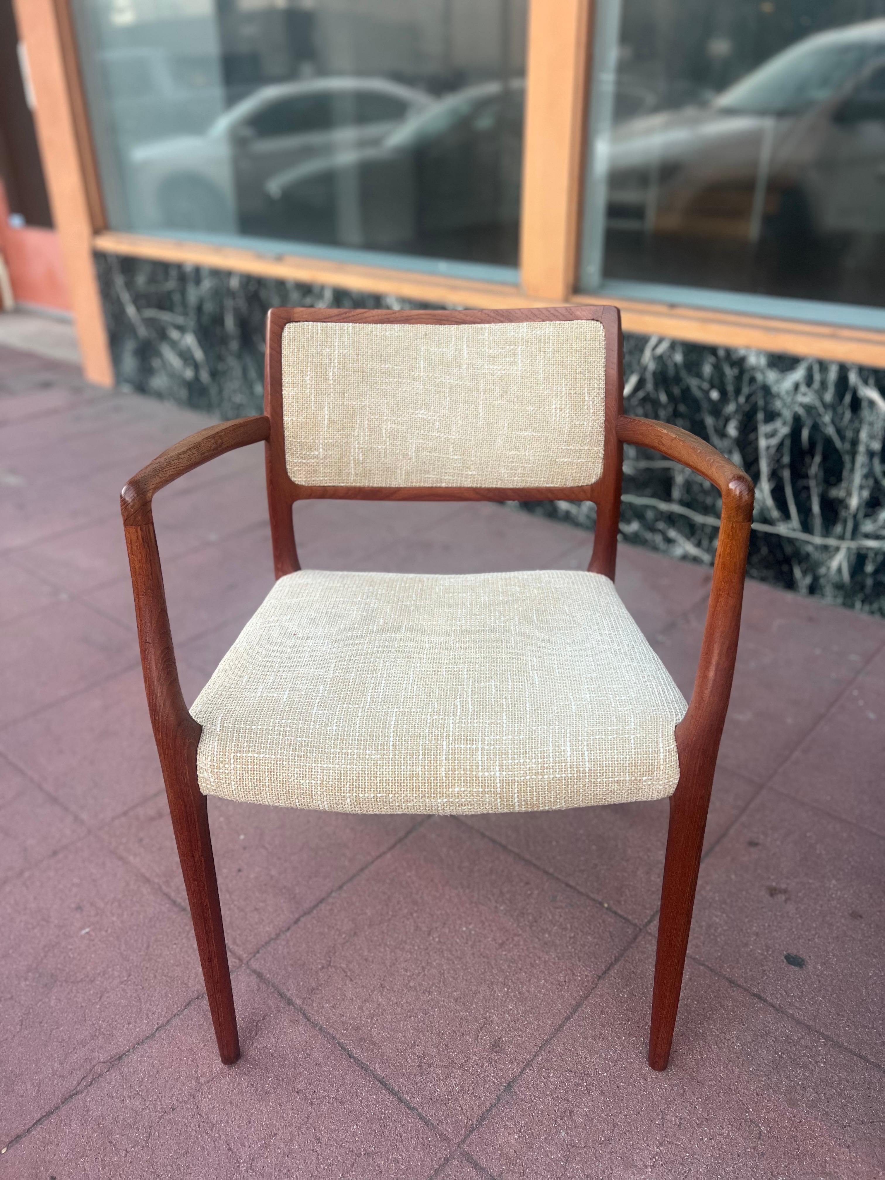 Teak Danish Modern Pair of Rare Armchairs in teak by Niels Moller Model 65