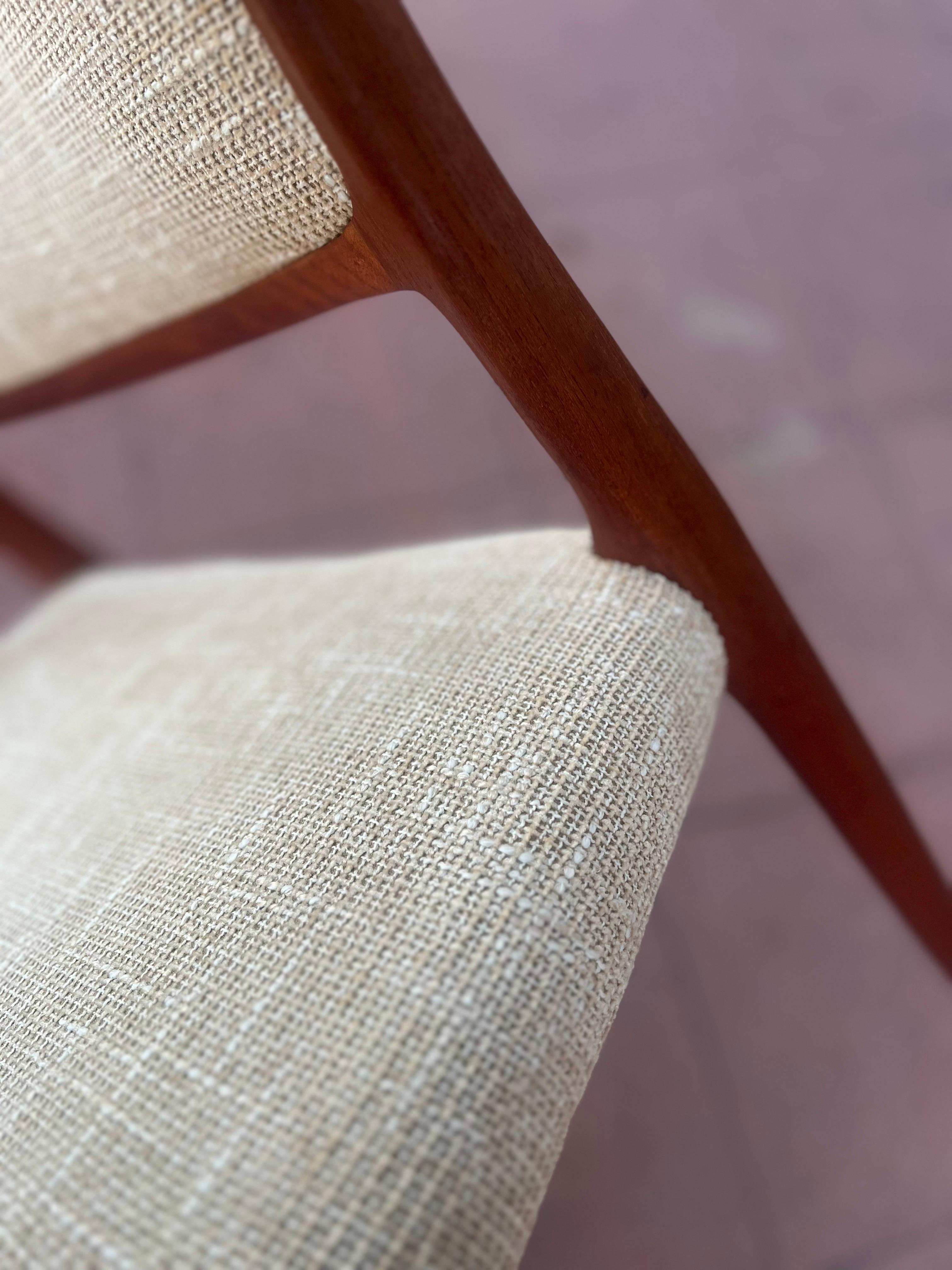 Danish Modern Pair of Rare Armchairs in teak by Niels Moller Model 65 1