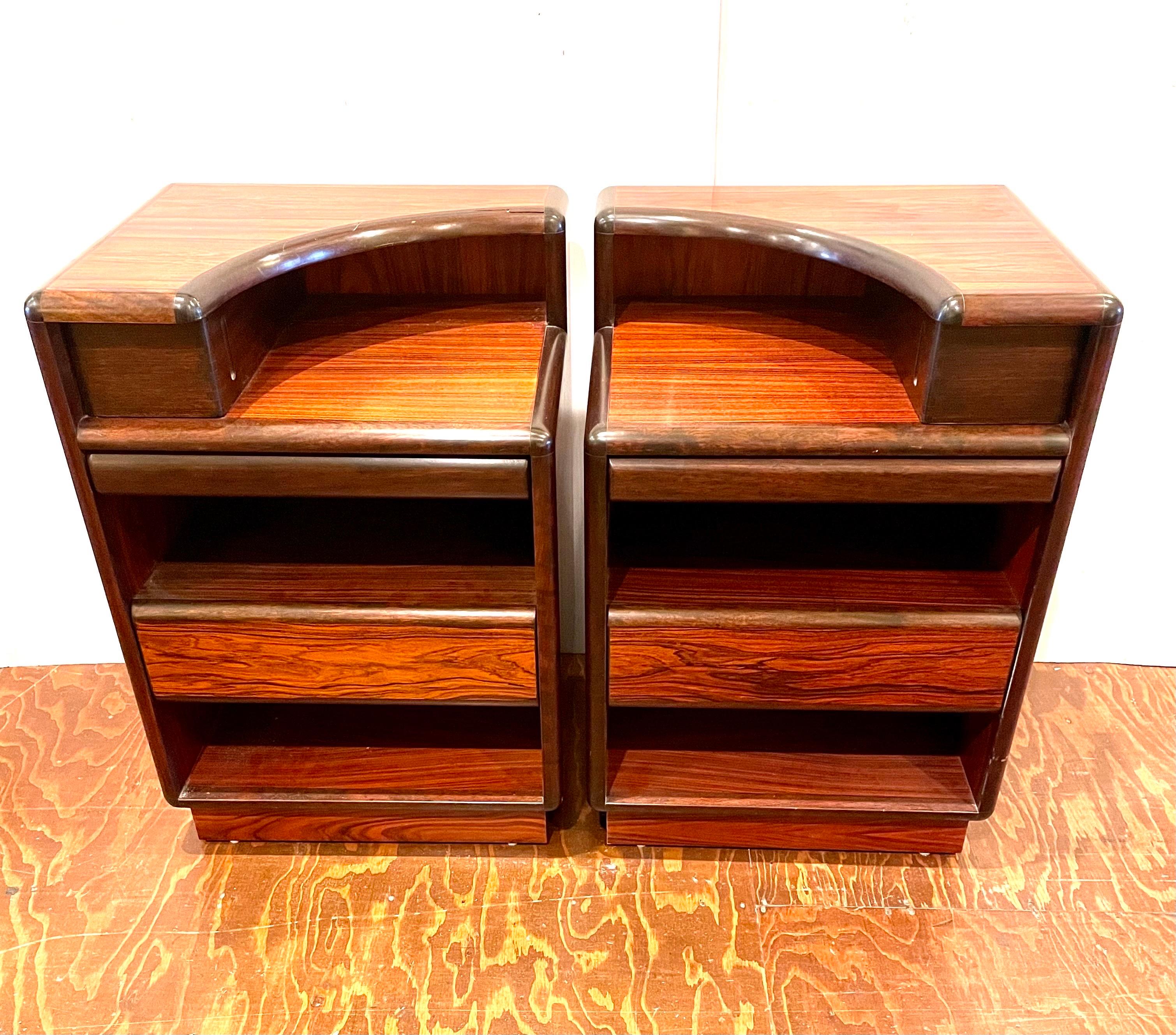 Danish Modern Pair of Rosewood Tall Nightstands by Brouer Furniture Denmark 4