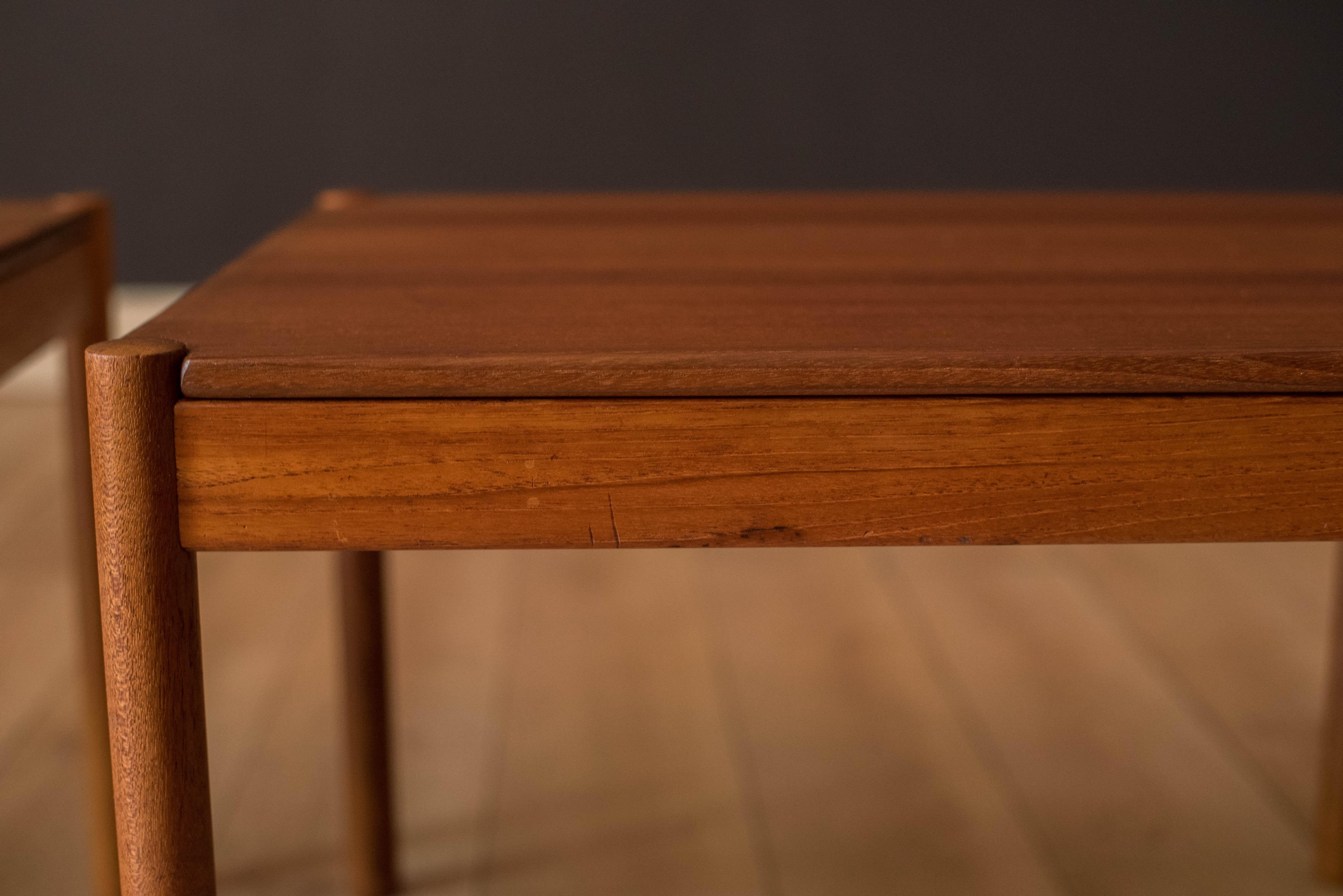 Danish Modern Pair of Solid Teak End Tables by Magnus Olesen For Sale 5