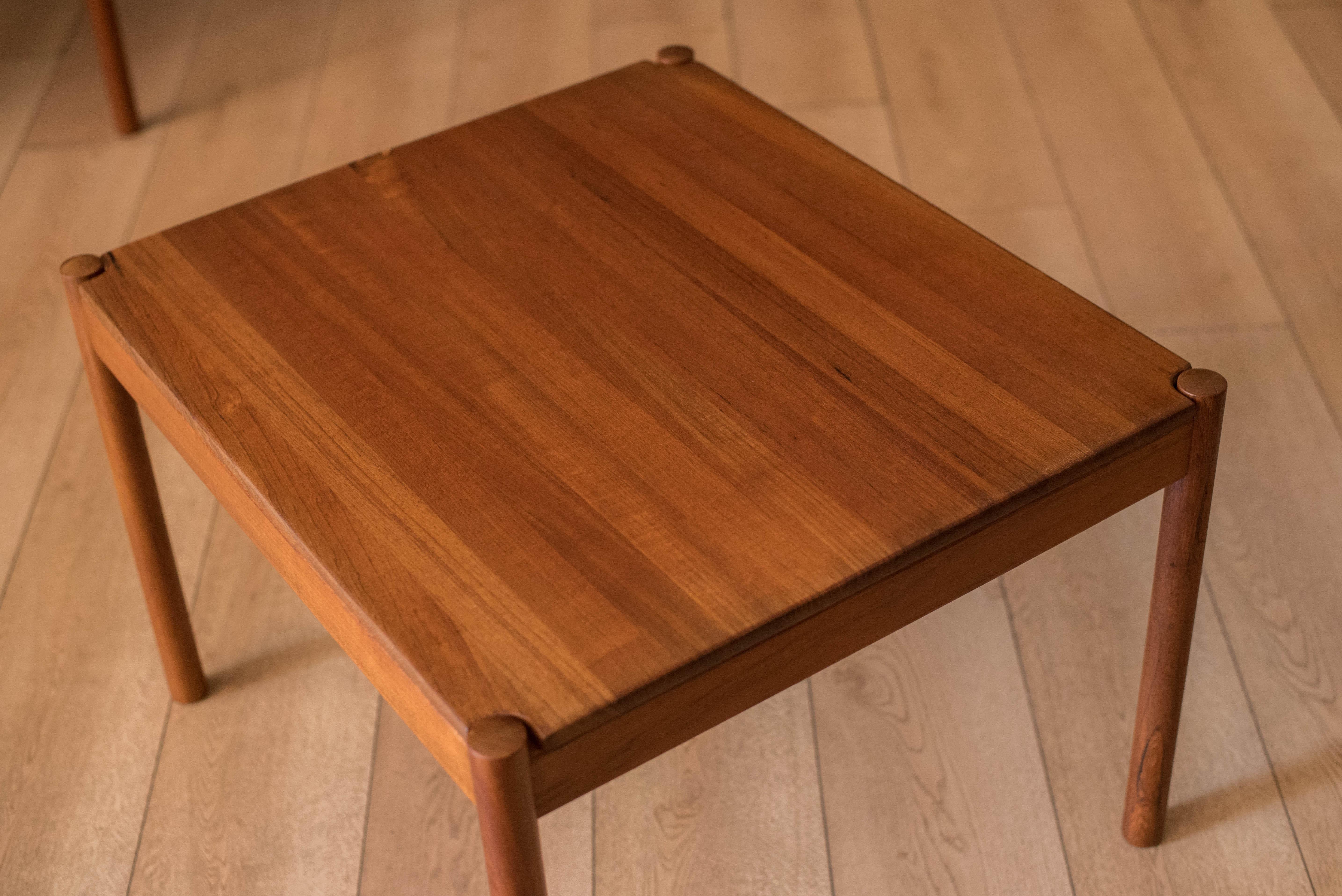 Danish Modern Pair of Solid Teak End Tables by Magnus Olesen In Good Condition For Sale In San Jose, CA