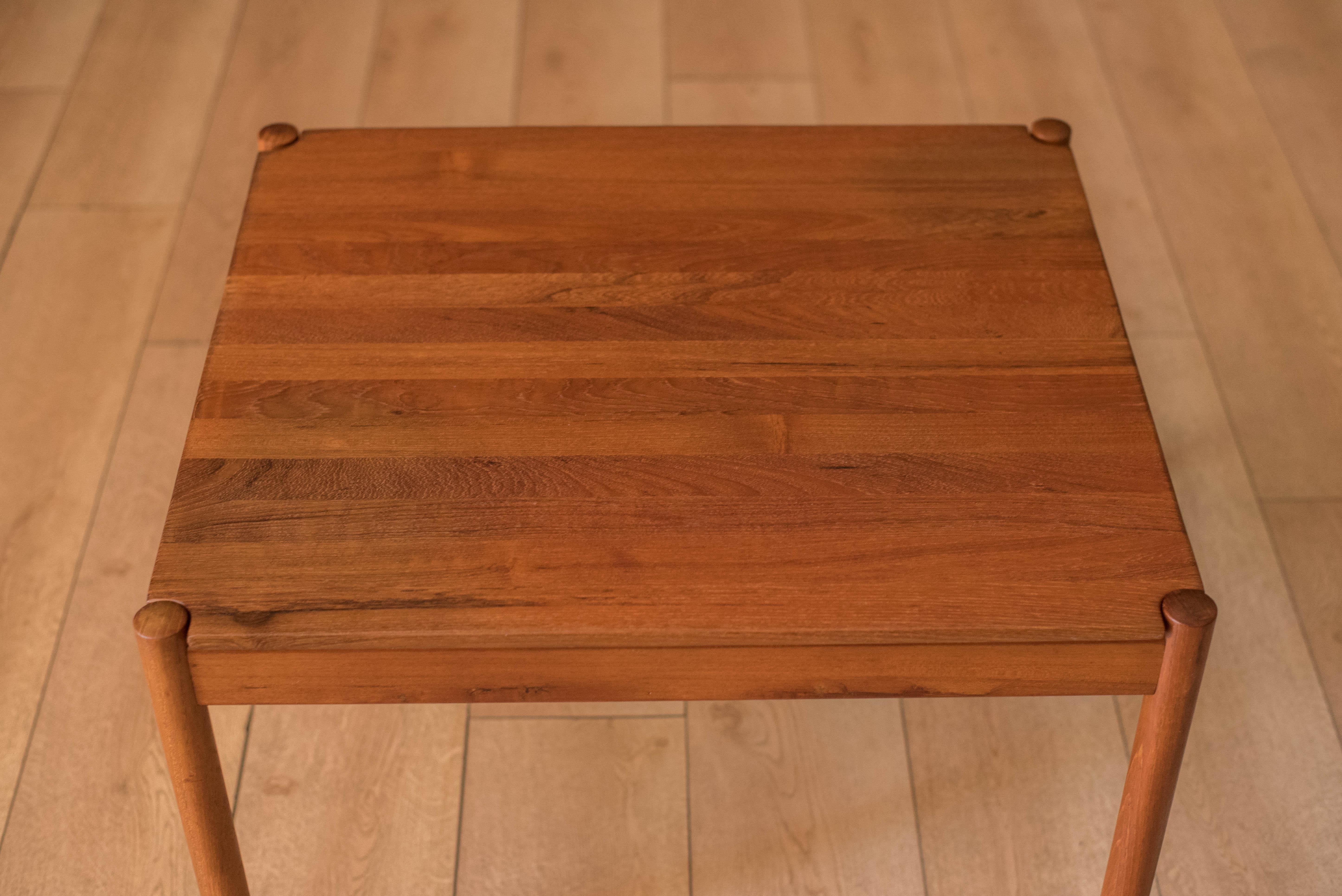 Mid-20th Century Danish Modern Pair of Solid Teak End Tables by Magnus Olesen For Sale