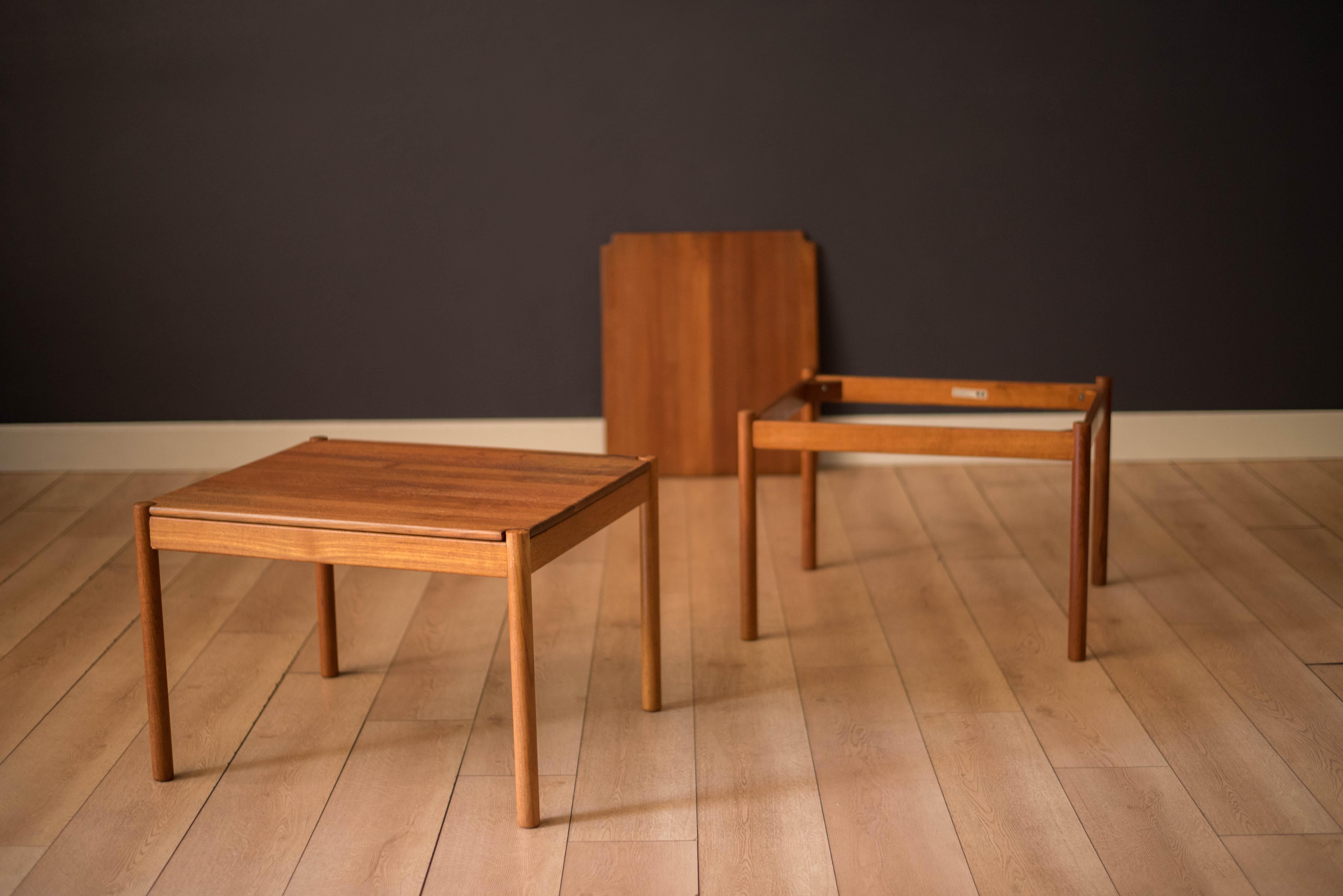 Danish Modern Pair of Solid Teak End Tables by Magnus Olesen For Sale 1