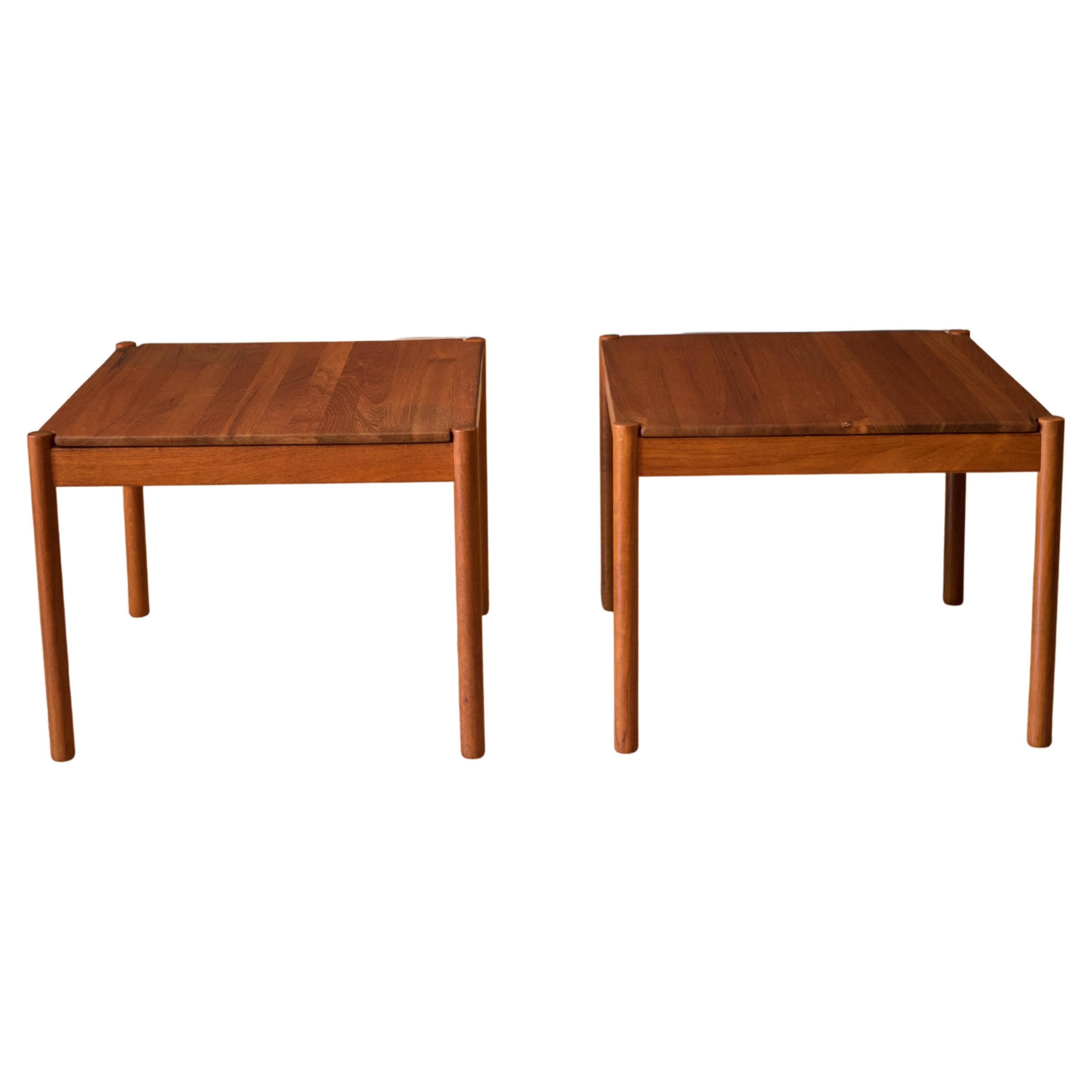 Danish Modern Pair of Solid Teak End Tables by Magnus Olesen For Sale