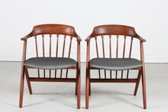 Danish Modern Pair of Teak Armchairs in the Style of Illum Wikkelsø Denmark 1960