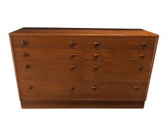 Danish Modern Pair of Walnut Dressers Chest of Drawers Commodes