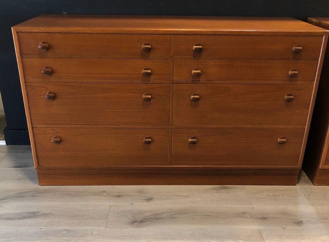 Danish Modern Pair of Walnut Dressers Chest of Drawers Commodes 2