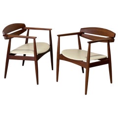 Danish Modern Palisander Arm Chairs by Jorgen Matz for Bramin, 1959