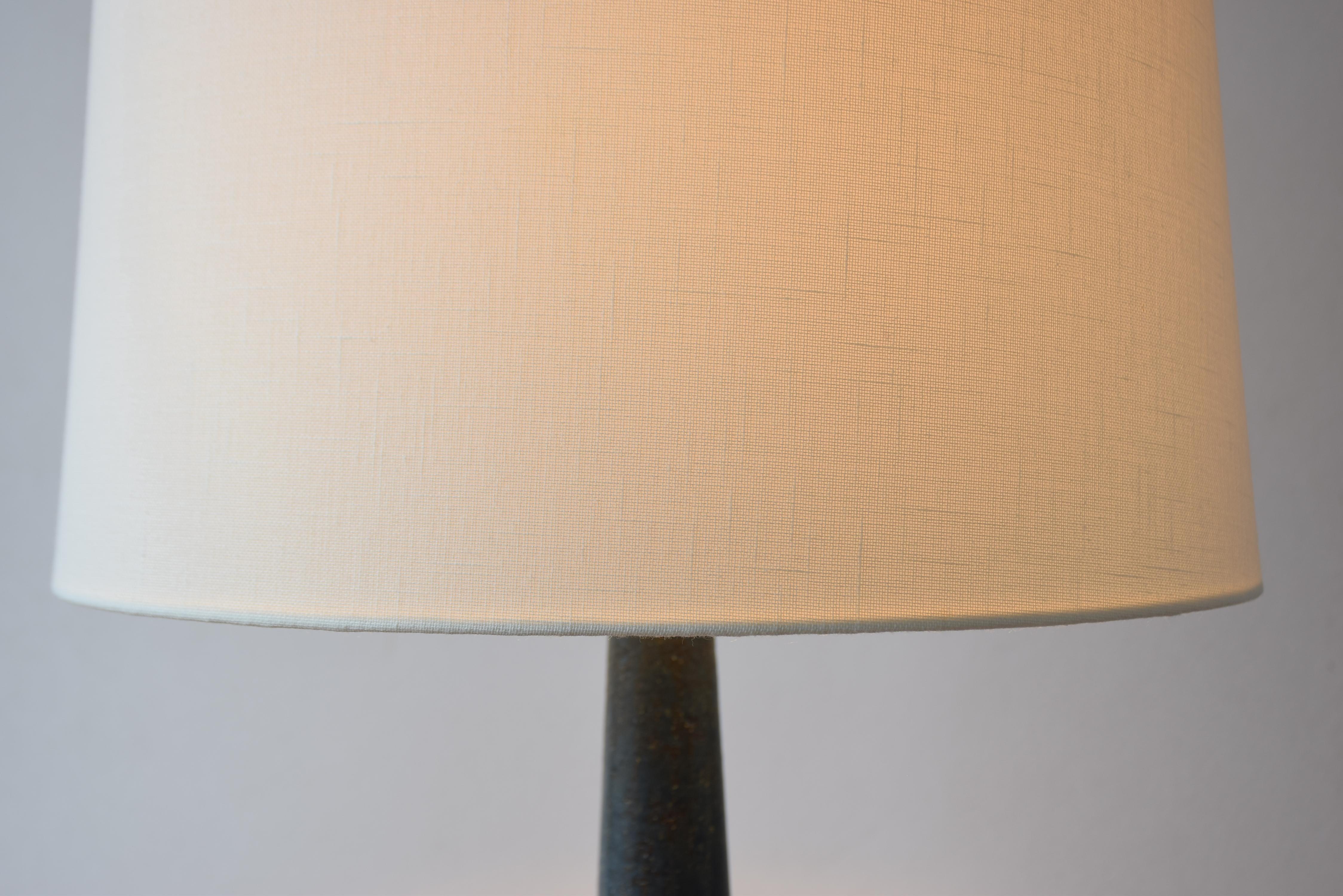 Danish Modern Palshus Very Tall Midnight Blue Table Lamp with Shade, 1960s For Sale 6