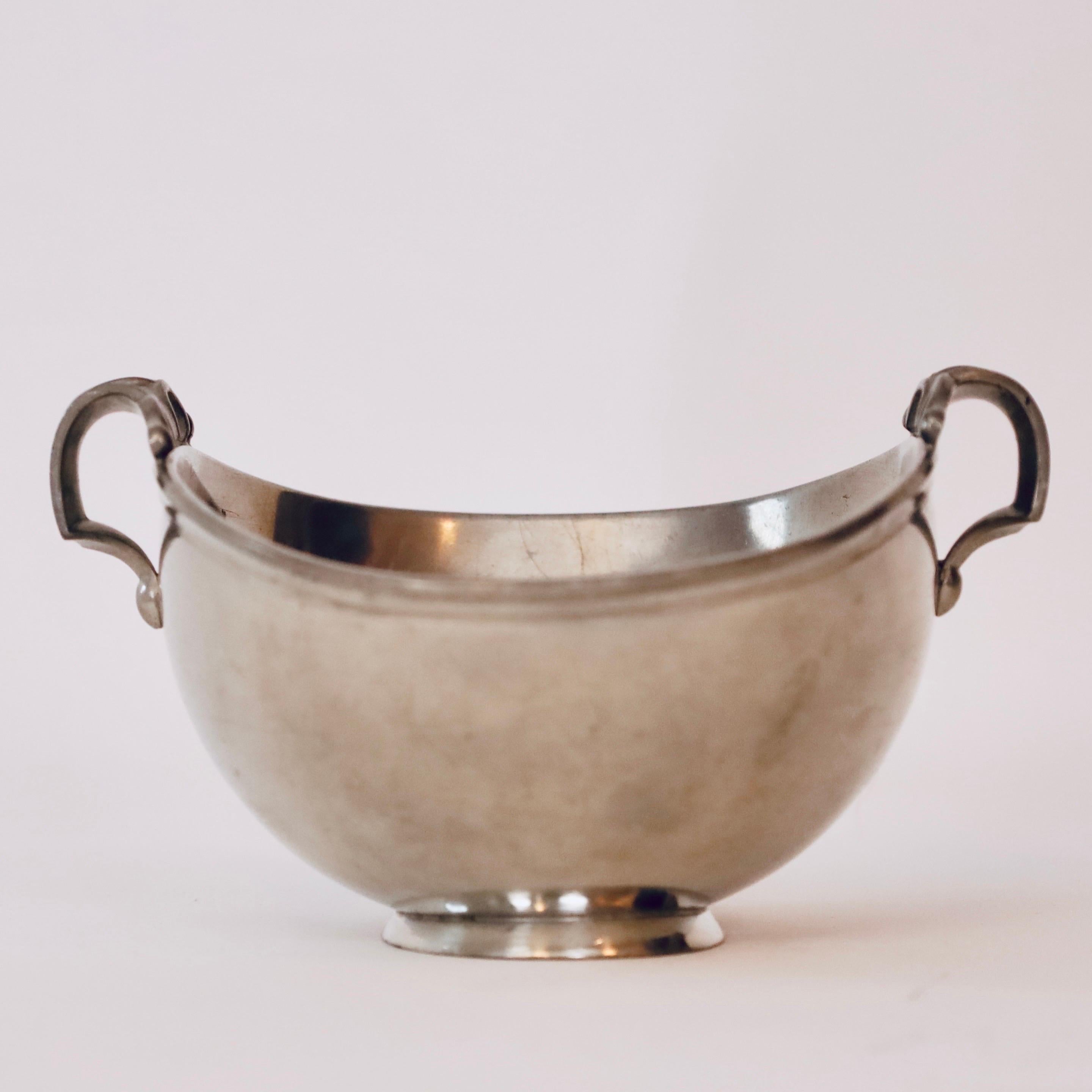 Danish modern pedestal pewter bowl by Just Andersen, 1930s, Denmark For Sale 5