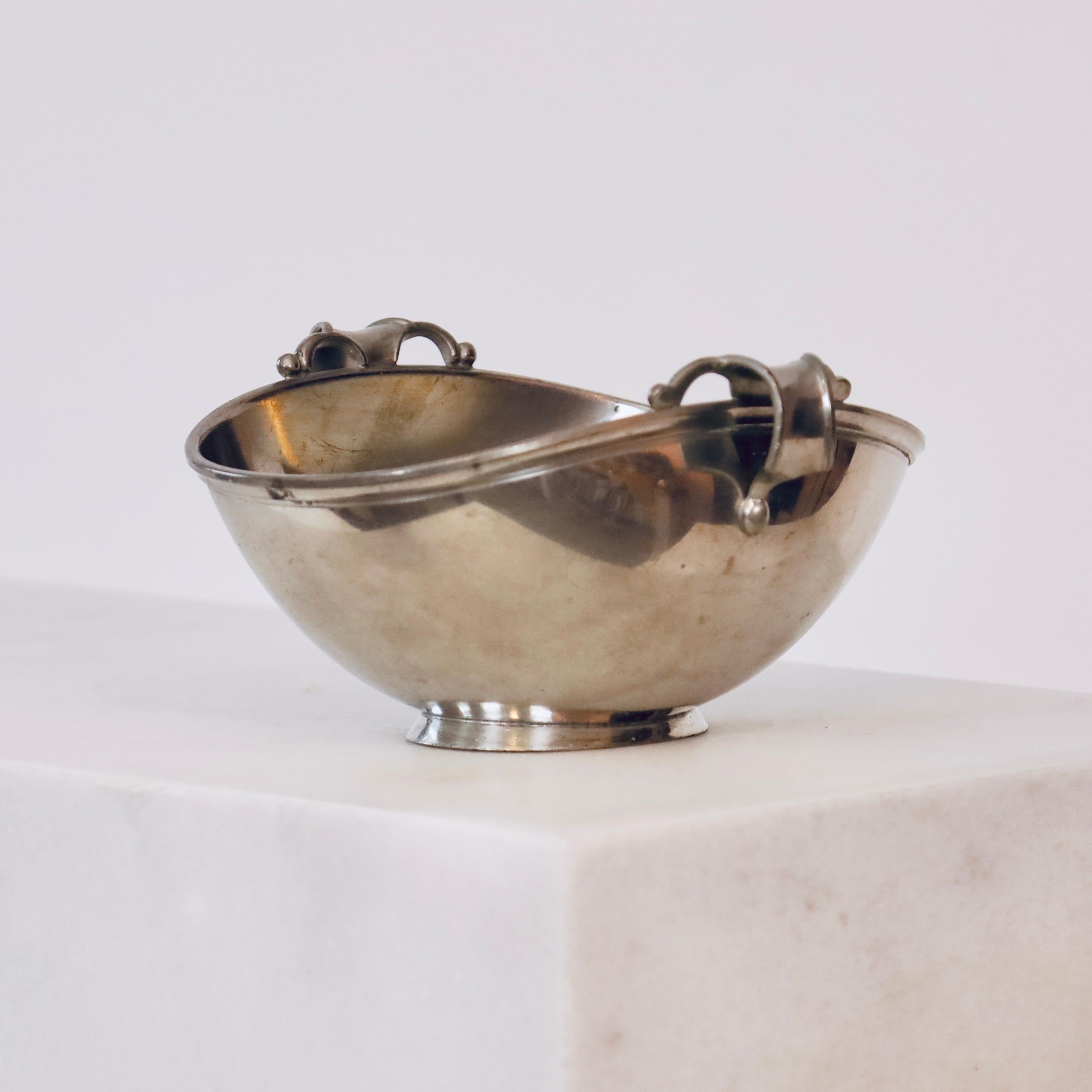 Pewter Danish modern pedestal pewter bowl by Just Andersen, 1930s, Denmark For Sale