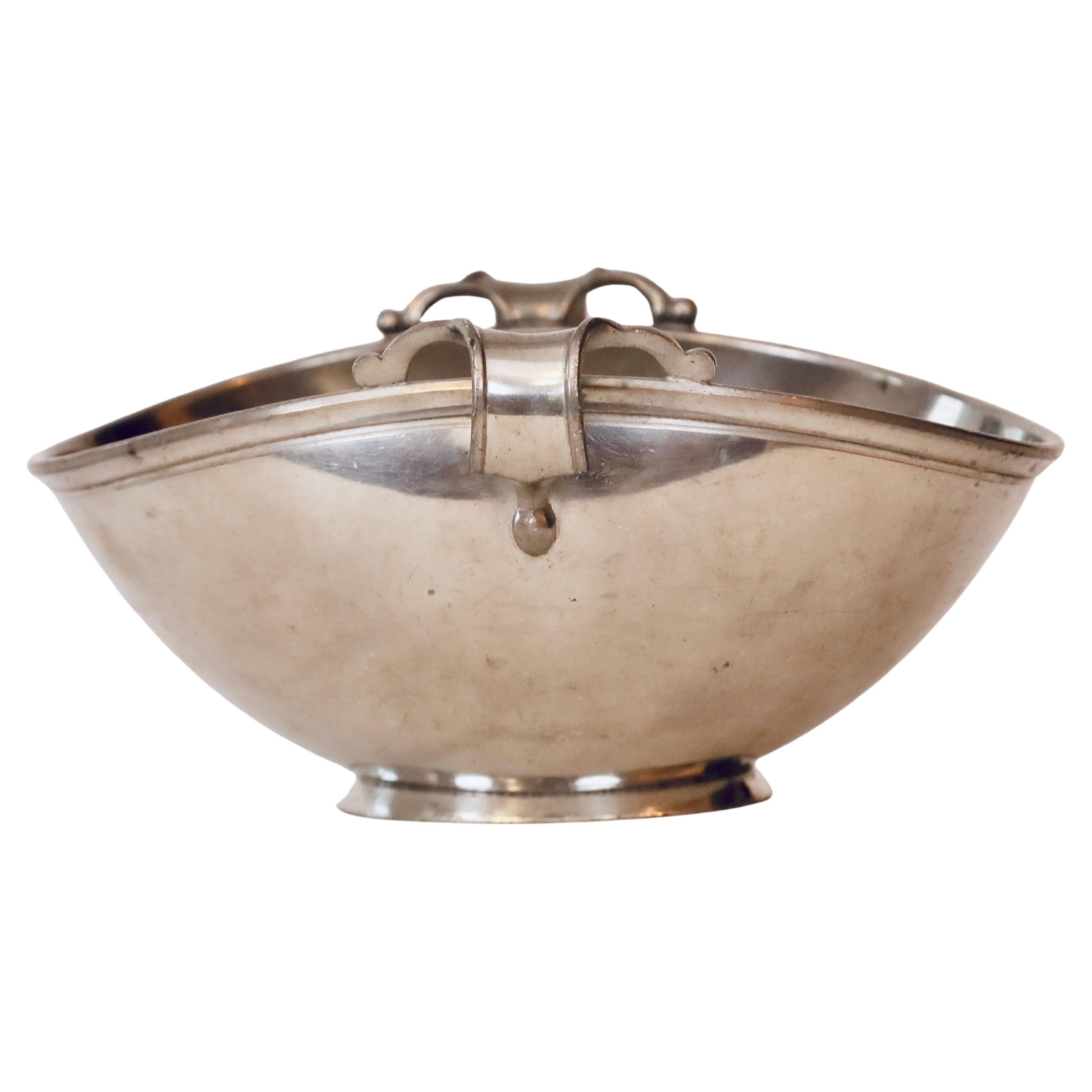 Danish modern pedestal pewter bowl by Just Andersen, 1930s, Denmark For Sale