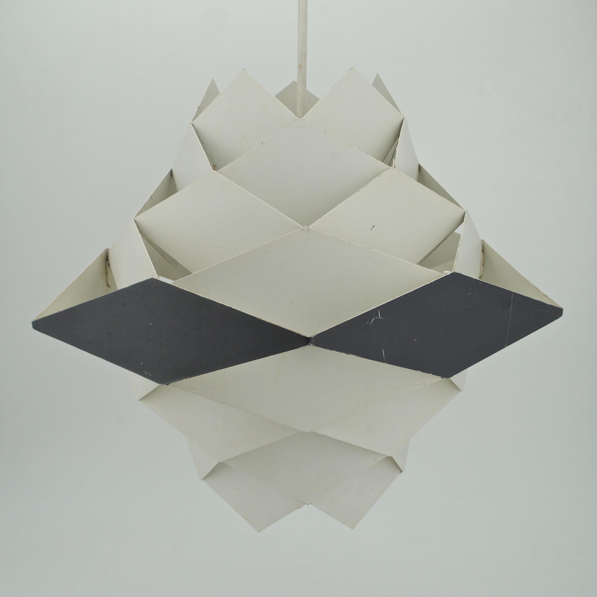 Scandinavian Modern Danish Modern Pendant Lamp Post and Beam Kitchen Midcentury Cabin Geometric For Sale