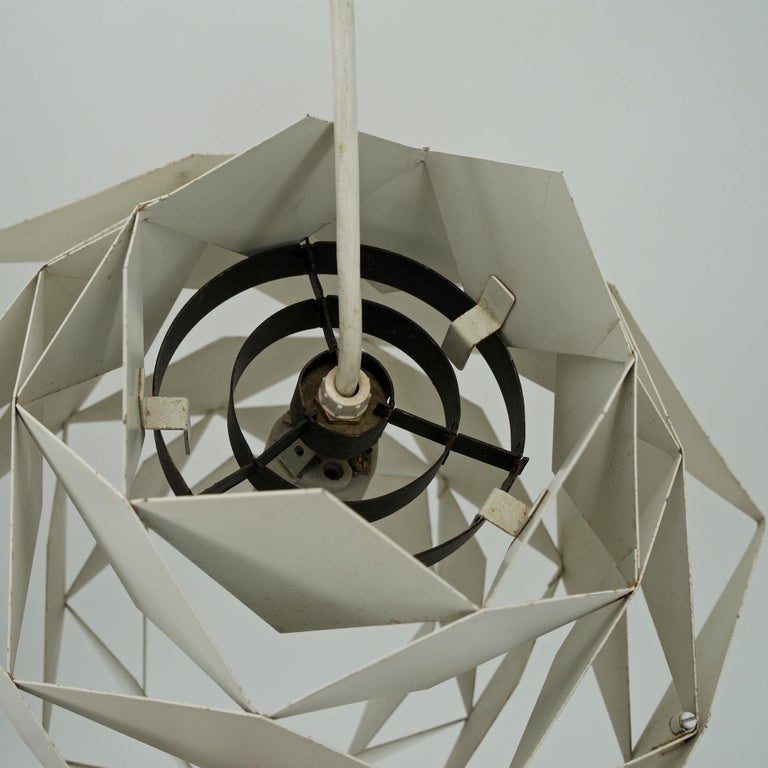 Danish Modern Pendant Lamp Post And Beam Kitchen Midcentury Cabin Geometric