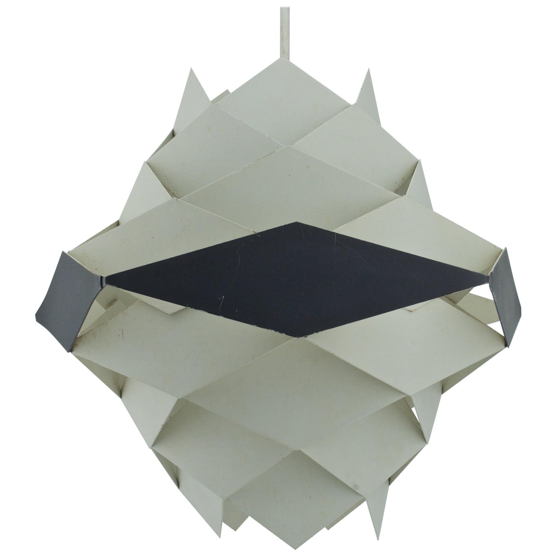Danish Modern Pendant Lamp Post and Beam Kitchen Midcentury Cabin Geometric For Sale