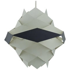Danish Modern Pendant Lamp Post and Beam Kitchen Midcentury Cabin Geometric