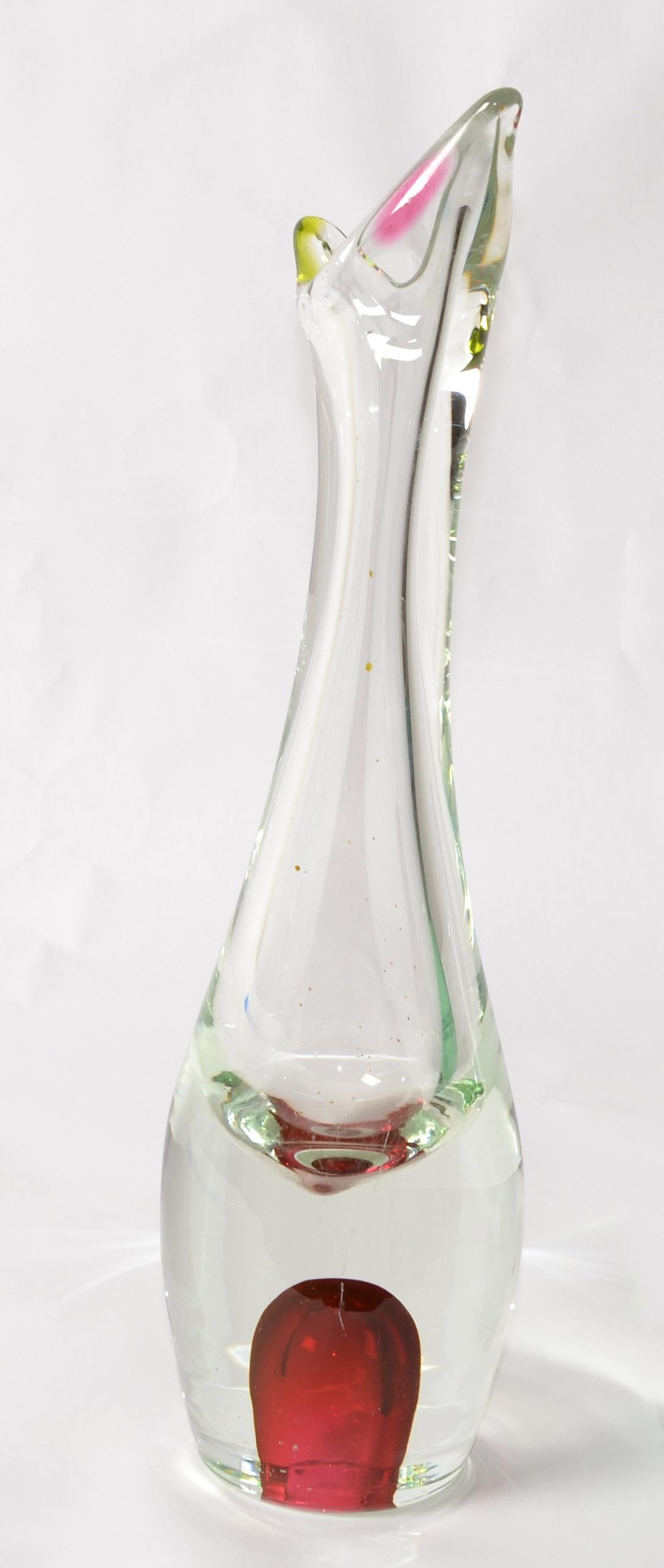 Danish Modern Per Lutken Style Large Blown Art Glass Vase Holmegaard Attributed For Sale 8