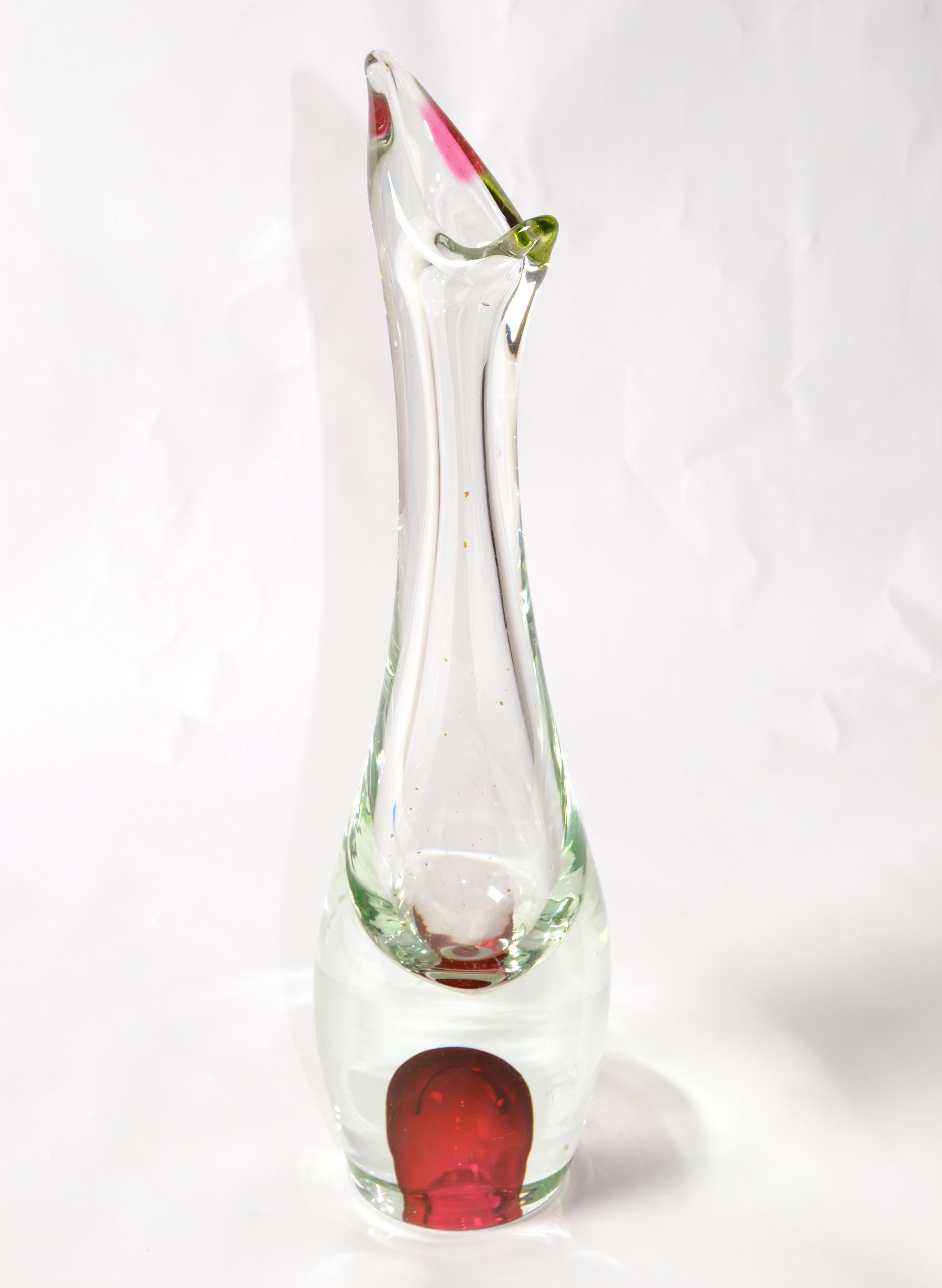 Danish Modern Per Lutken Style Large Blown Art Glass Vase Holmegaard Attributed For Sale 9