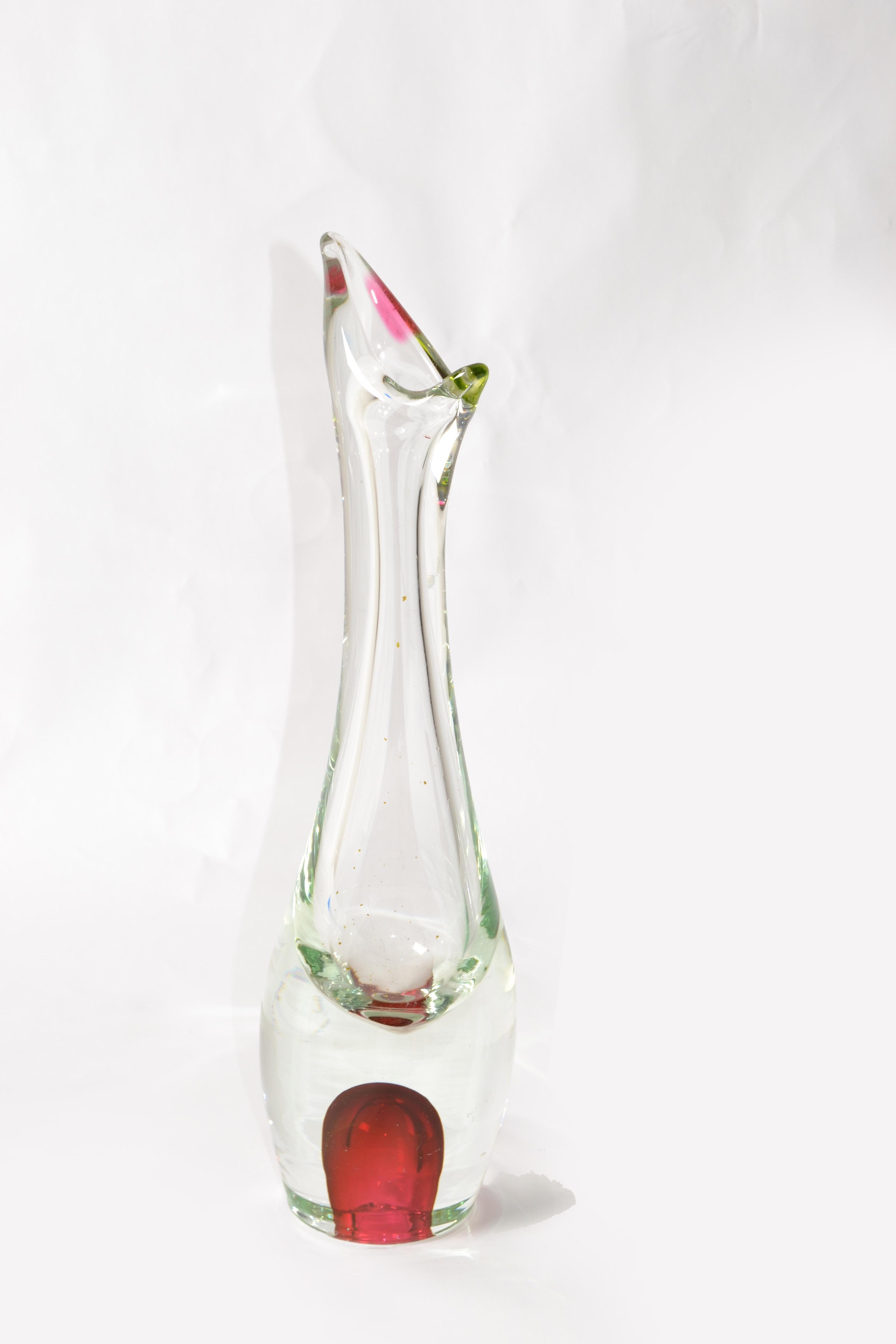 Grand vase en verre d'art soufflé de style danois moderne de Per Lutken attribué à Holmegaard en vente 9