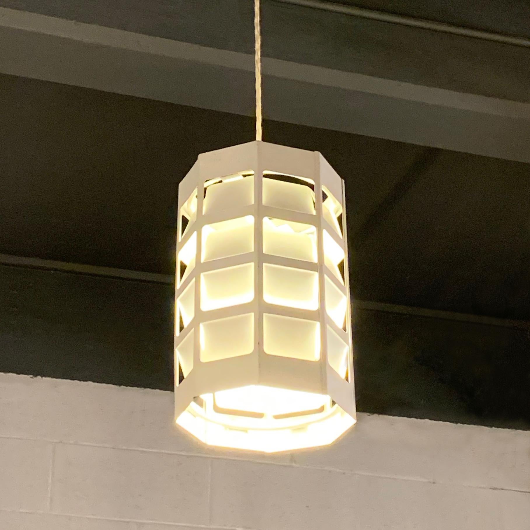 Danish Modern Perforated Metal Pendant Light by Poul Gernes for Louis Poulsen In Good Condition For Sale In Brooklyn, NY