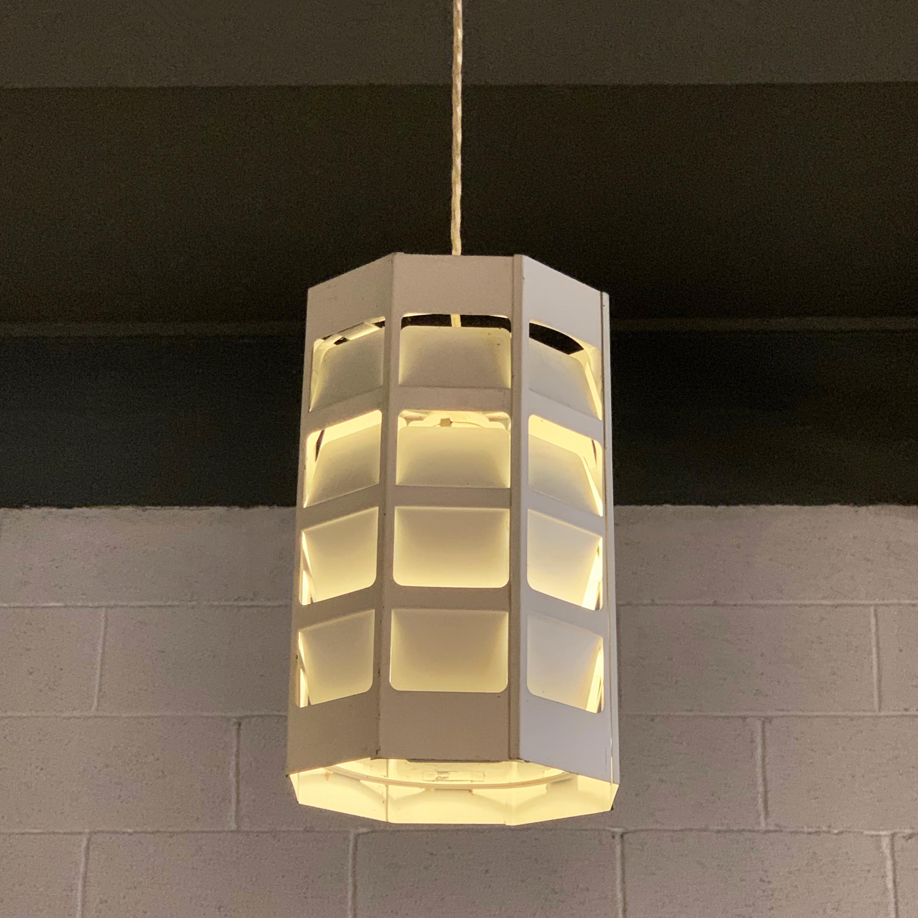 20th Century Danish Modern Perforated Metal Pendant Light by Poul Gernes for Louis Poulsen For Sale