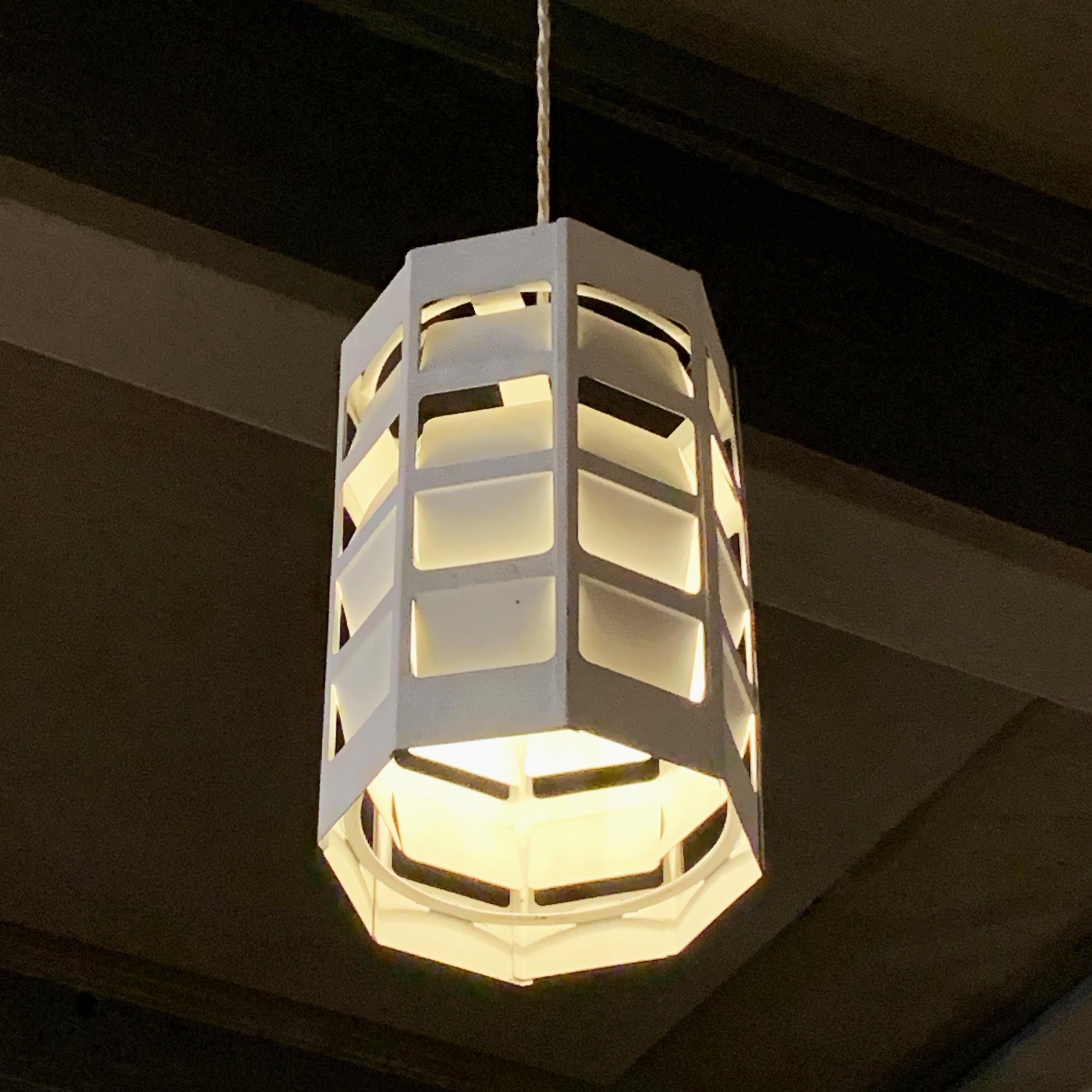 Danish Modern Perforated Metal Pendant Light by Poul Gernes for Louis Poulsen For Sale 1