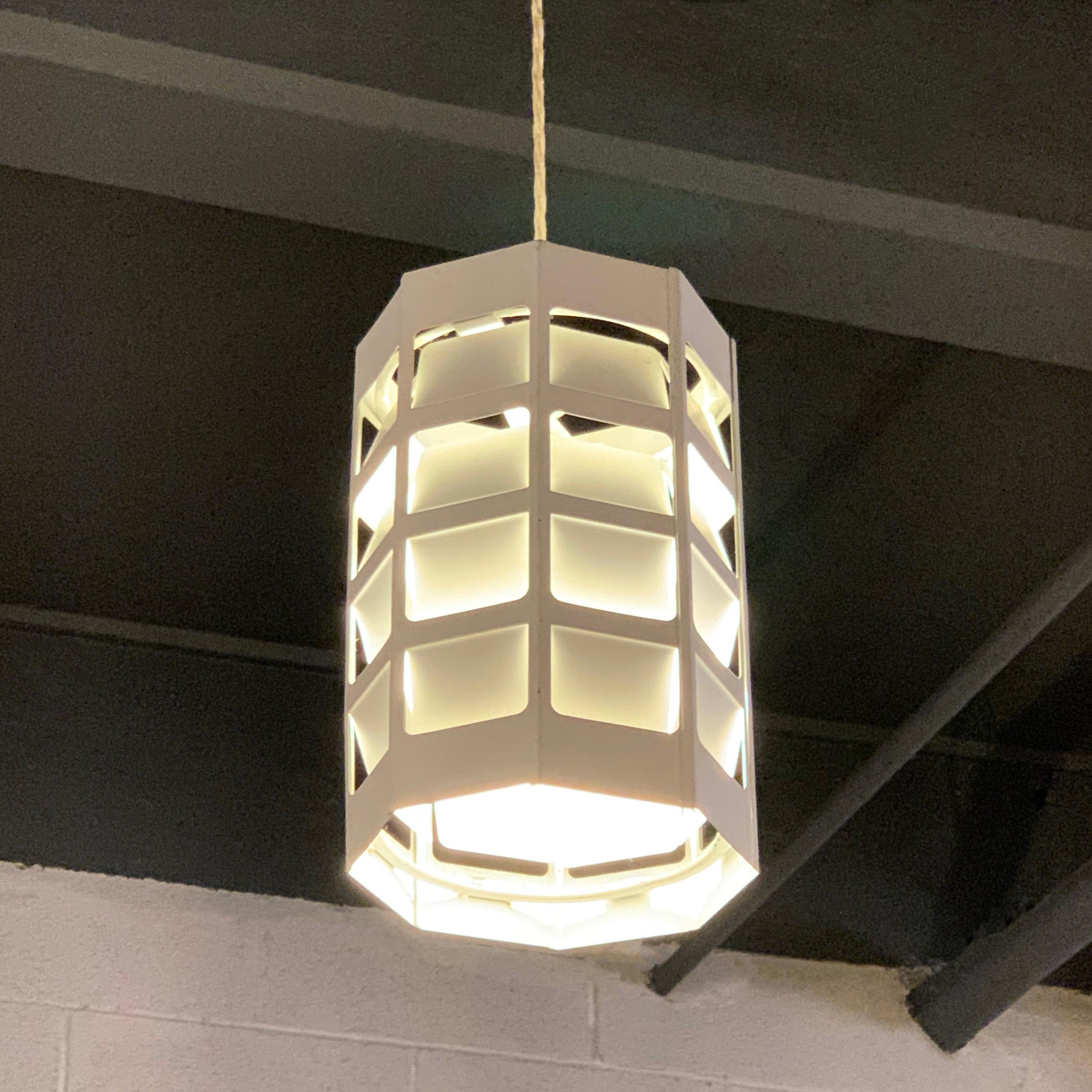 Danish Modern Perforated Metal Pendant Light by Poul Gernes for Louis Poulsen For Sale 3